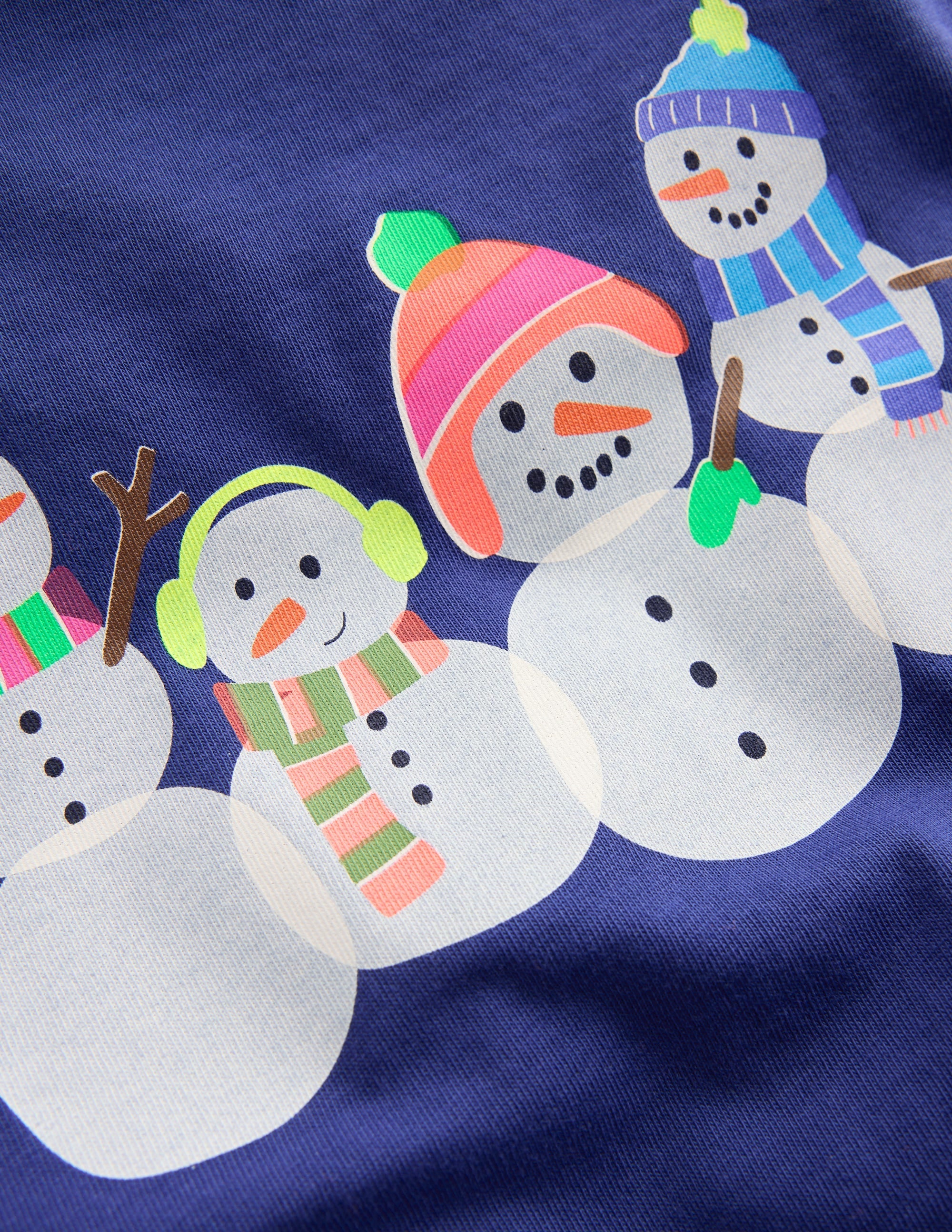 Long Sleeve Riso T-Shirt-Starboard Blue Snowmen