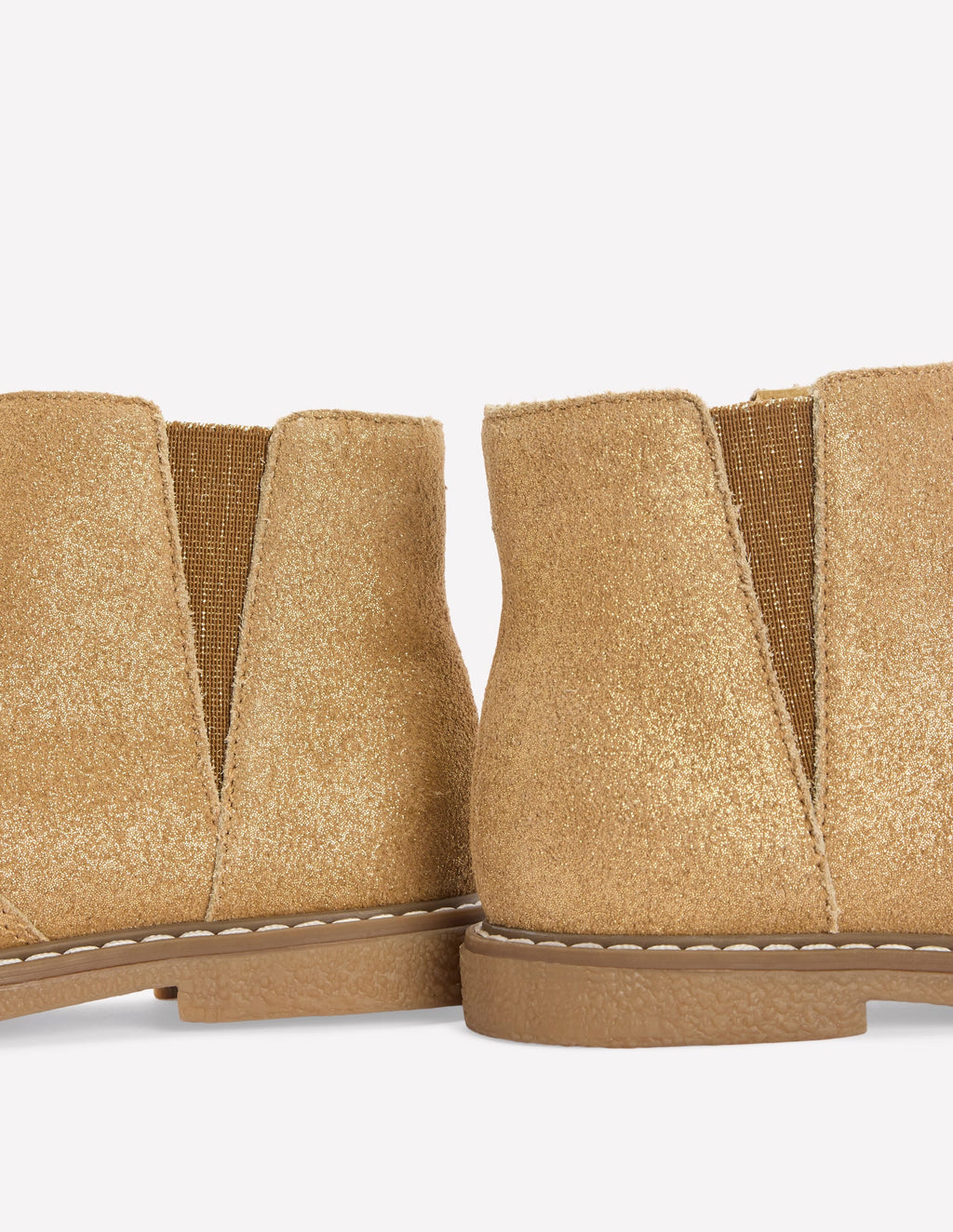 Suede Ankle Boots-Gold
