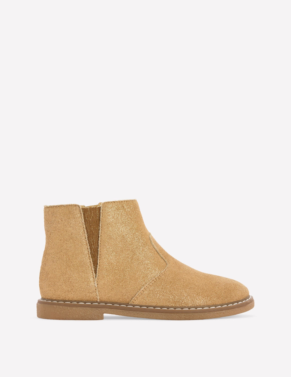 Suede Ankle Boots-Gold