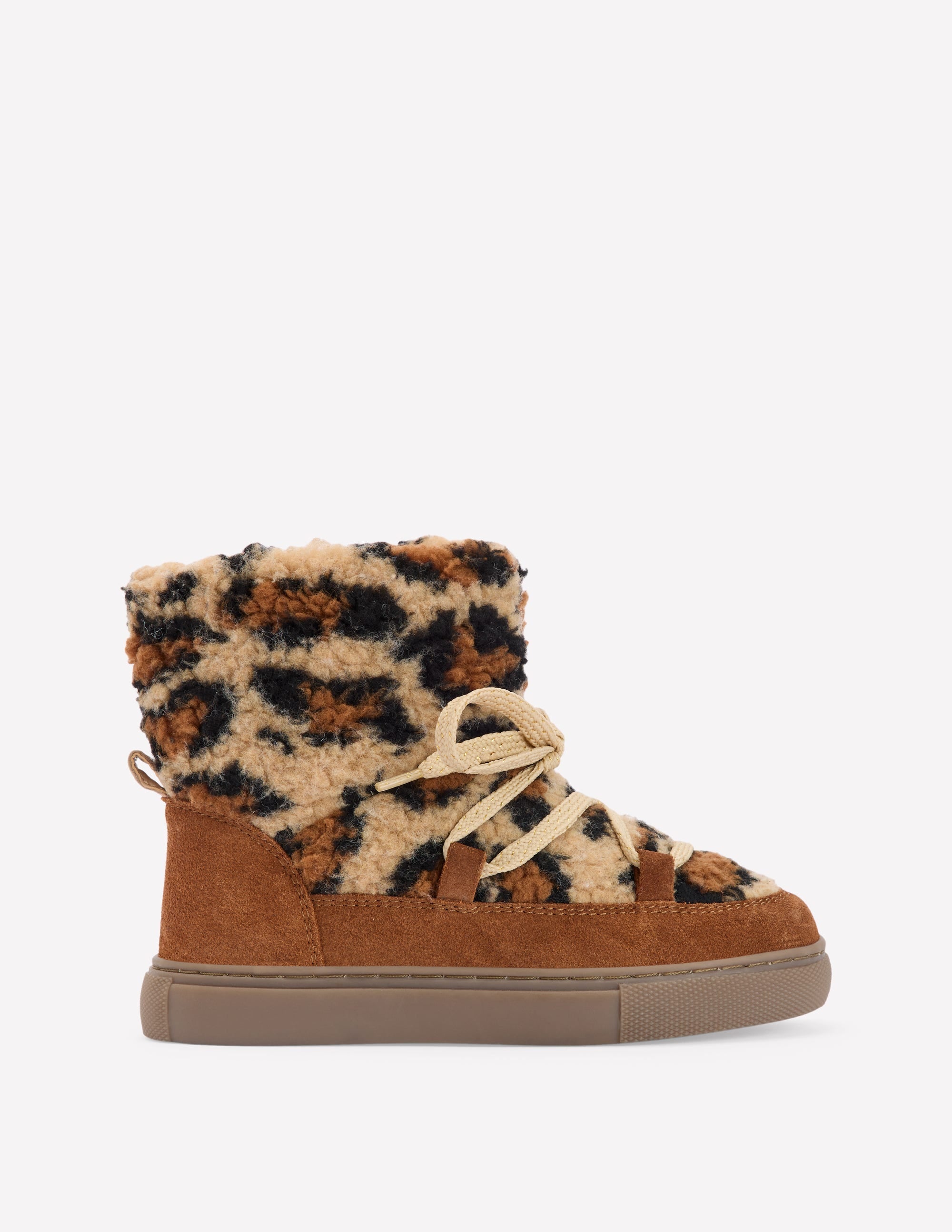 Cosy Borg Boots-Leopard