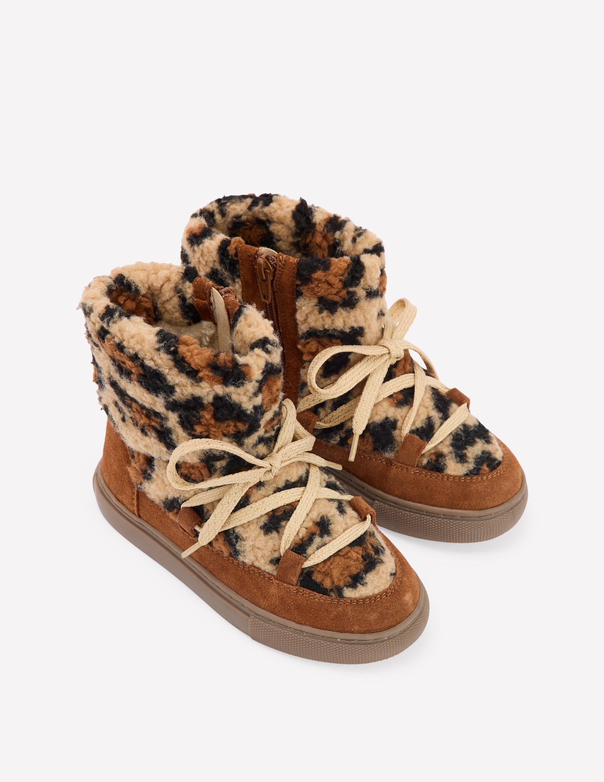 Cosy Borg Boots-Leopard