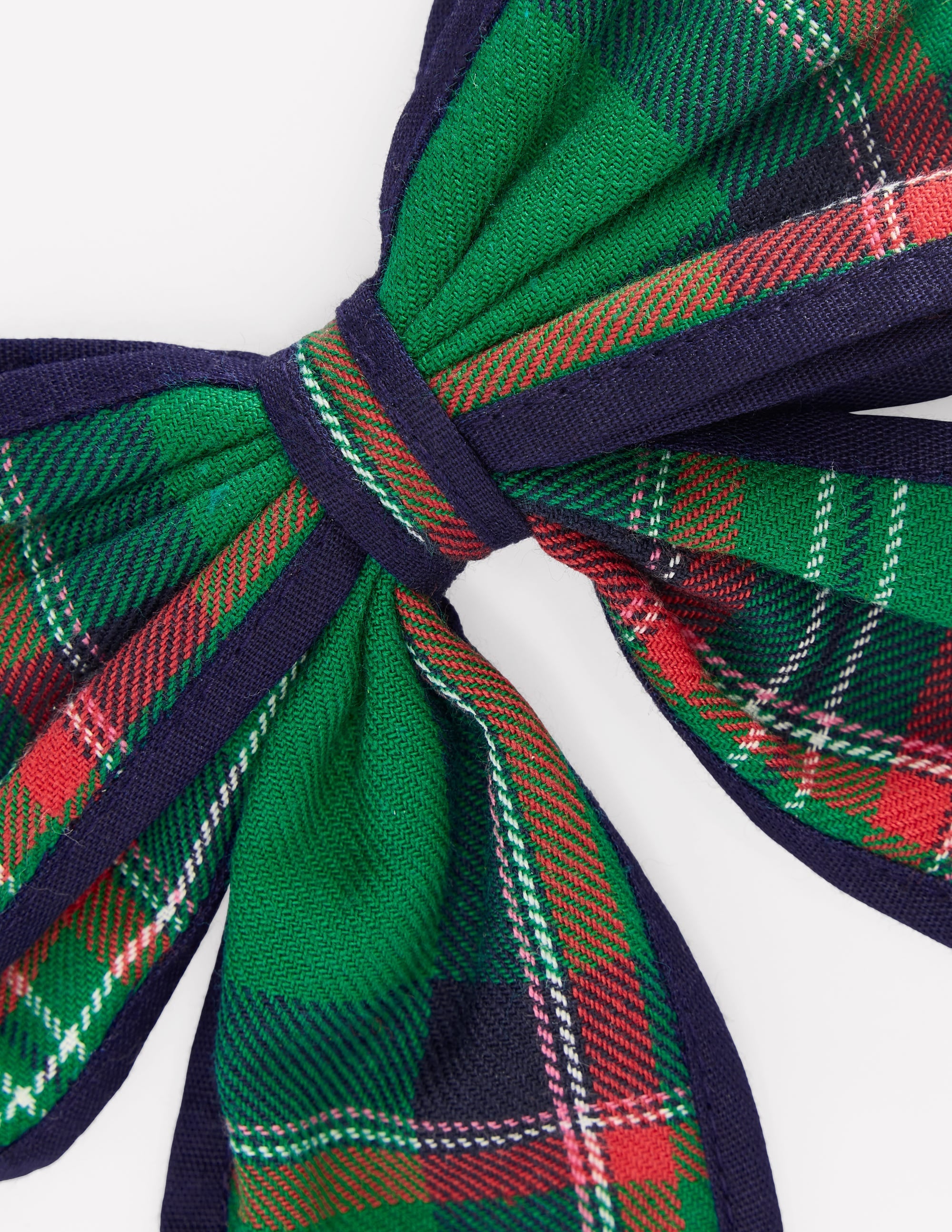 Big Bow Clip-Green Check
