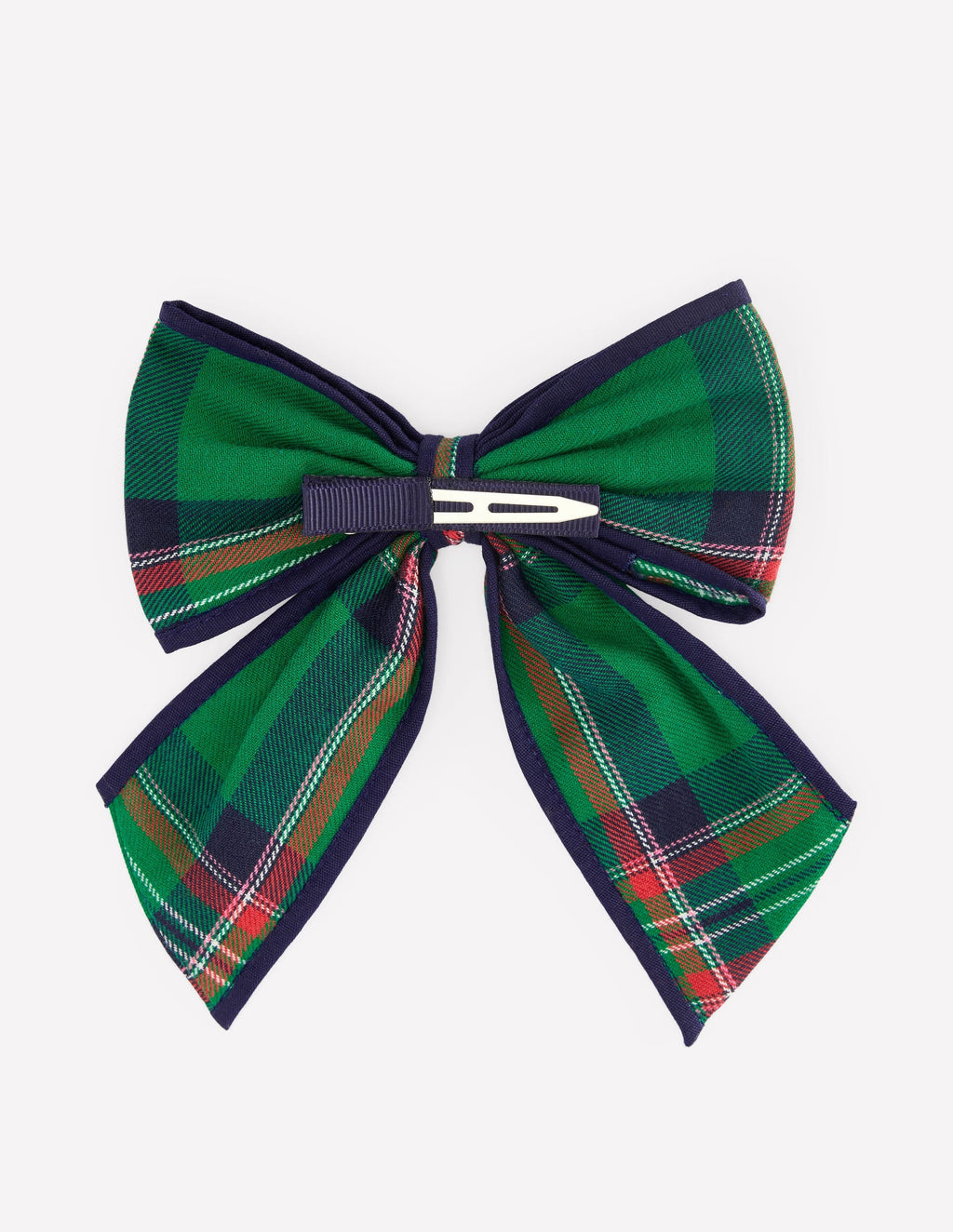 Big Bow Clip-Green Check