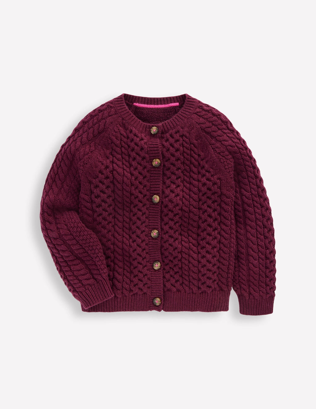 Heritage Cable Cardigan-Plum