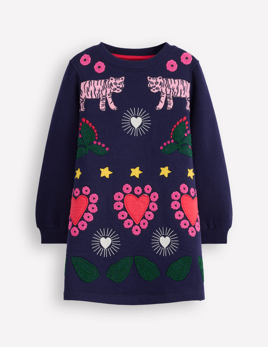 Ida Sweatshirt Appliqué Dress-College Navy Tigers