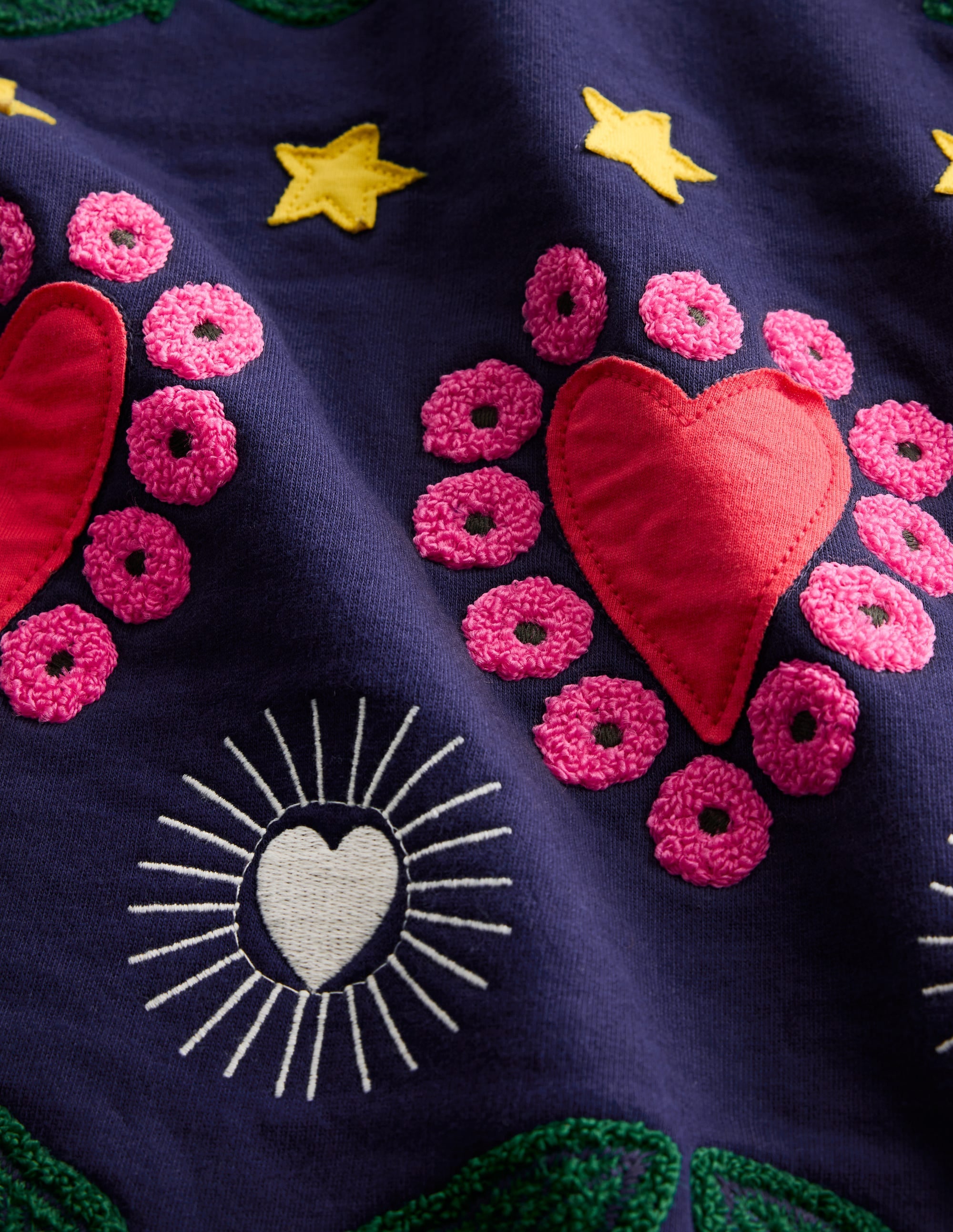 Ida Sweatshirt Appliqué Dress-College Navy Tigers