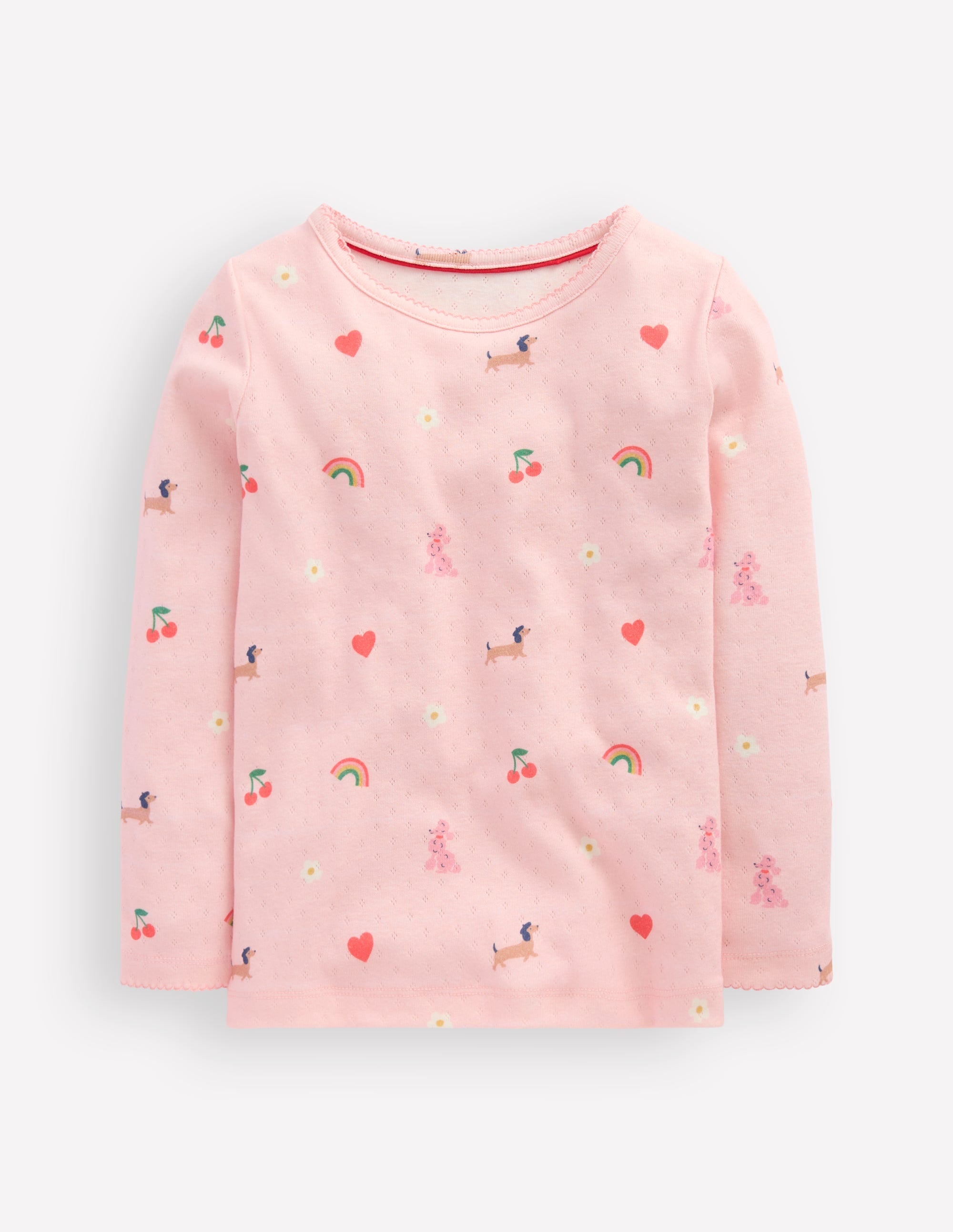 Long Sleeve Pointelle Top-Chalk Pink Parisien