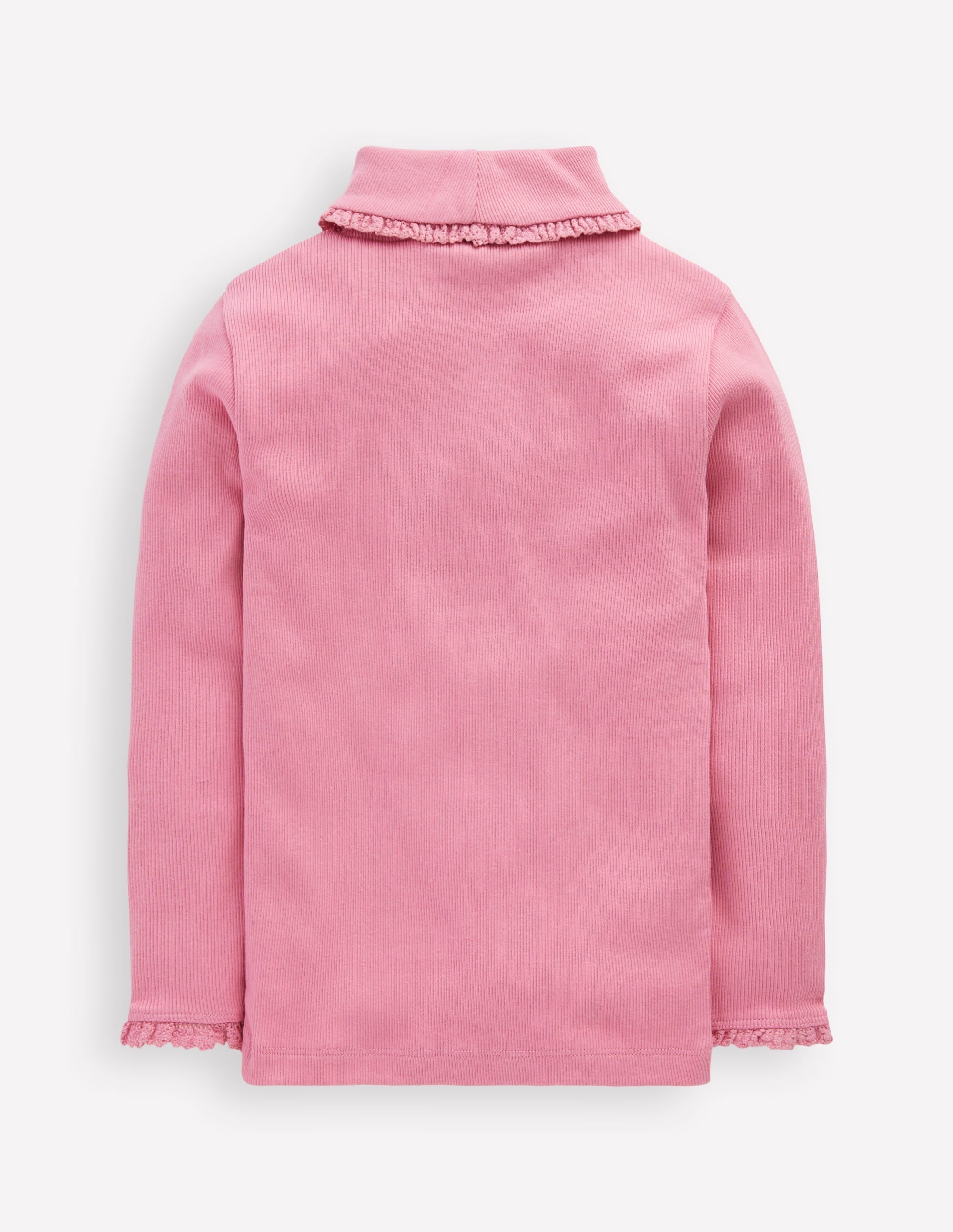 Ribbed Roll Neck Top-Pink Haze