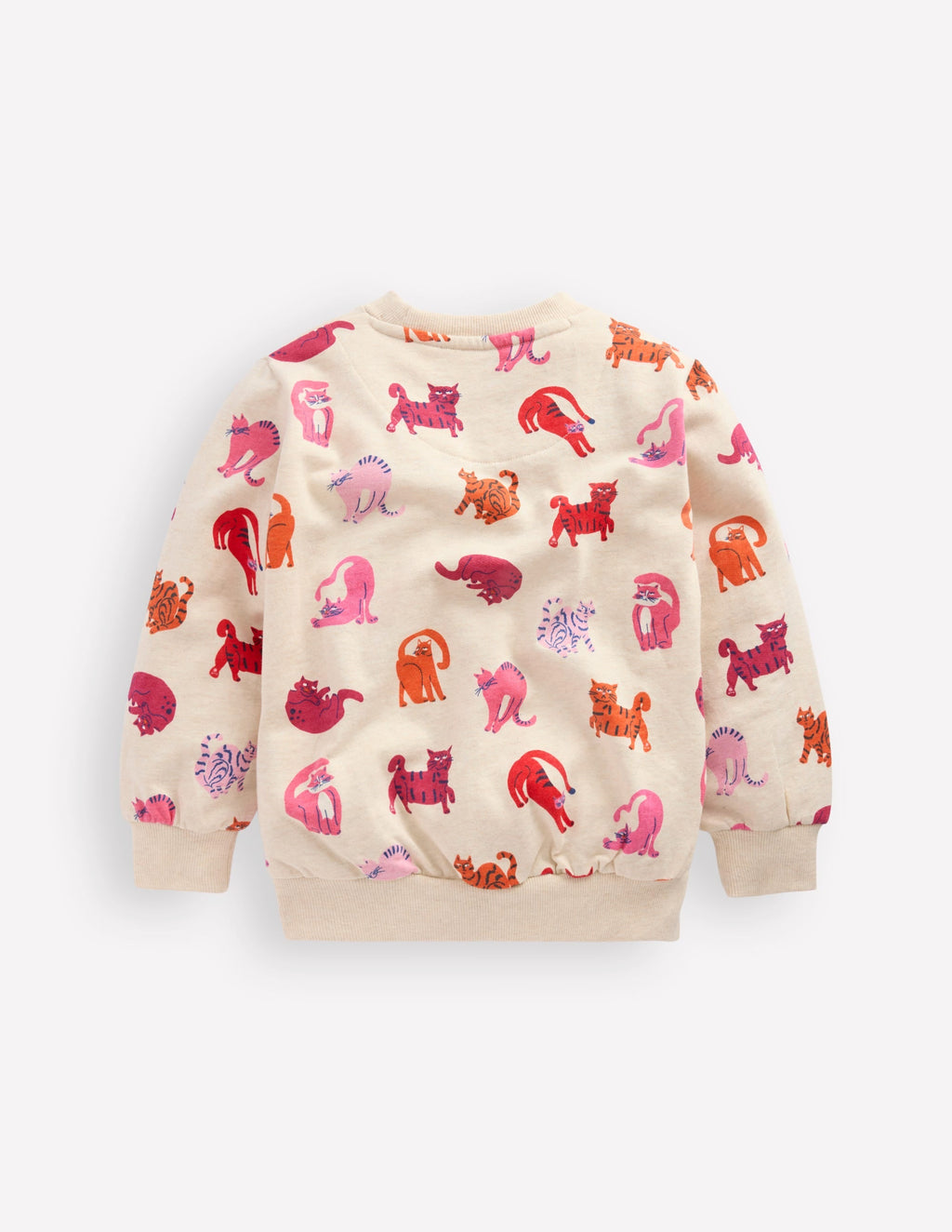 Printed Sweatshirt-Oatmeal Marl Cats