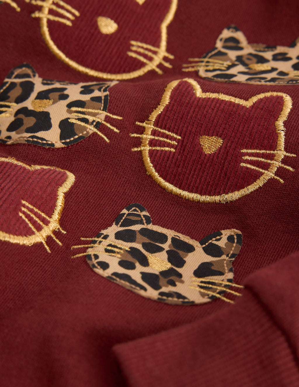 Bobbie Appliqué Sweatshirt-Chestnut Cats