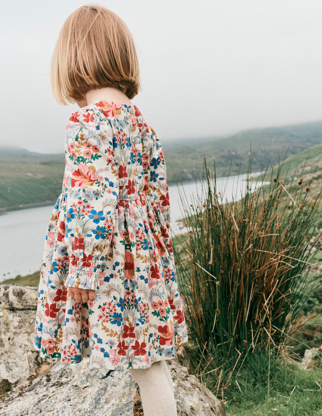 Madeline Long Sleeve Dress-Ecru Small Tapestry Floral