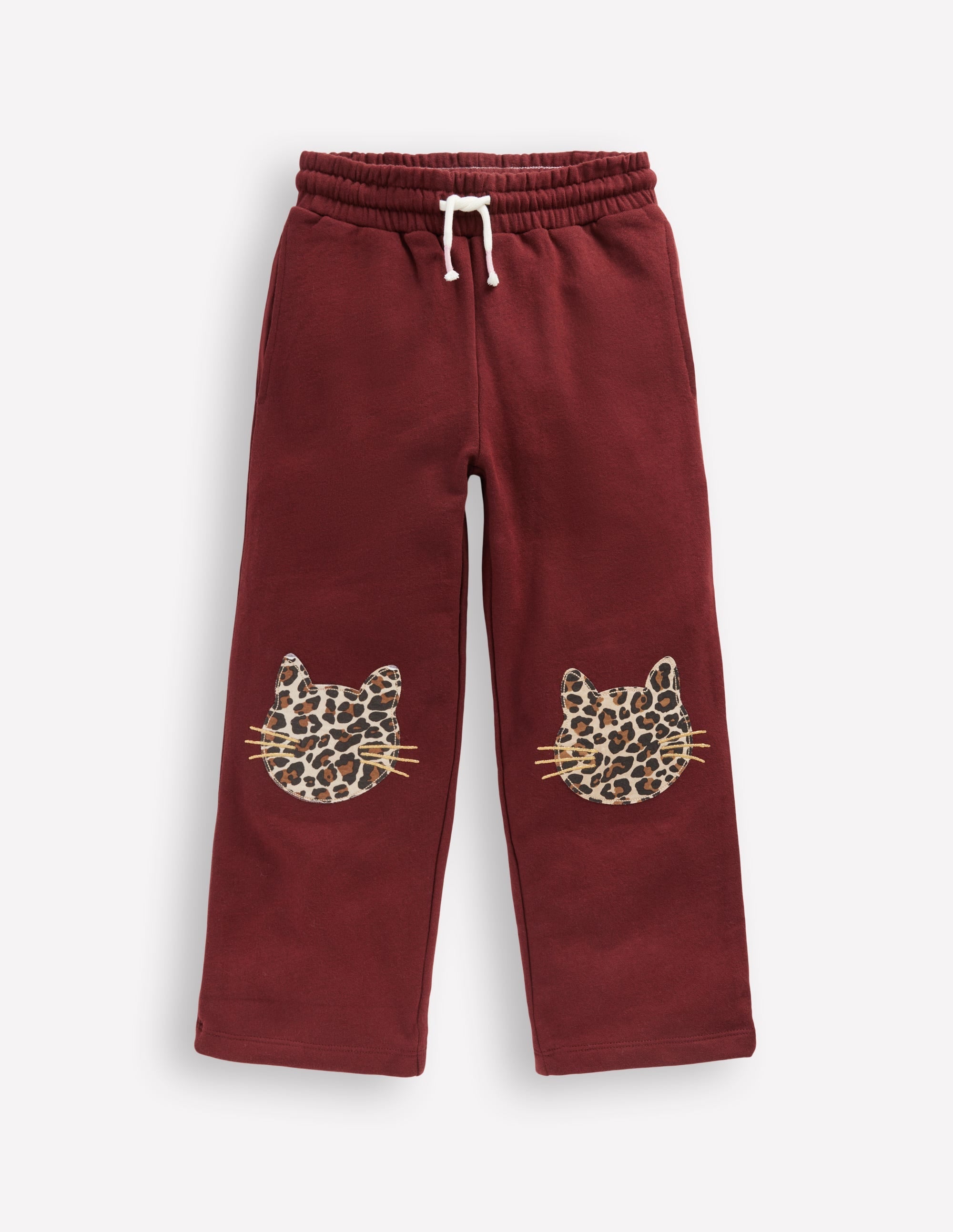 Bobbie Appliqué Joggers-Chestnut Cats
