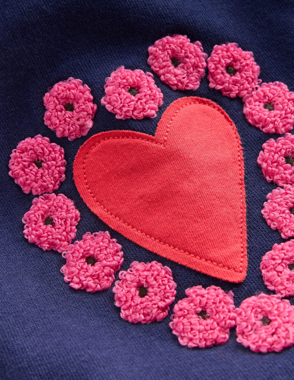 Bobbie Appliqué Joggers-College Navy Hearts