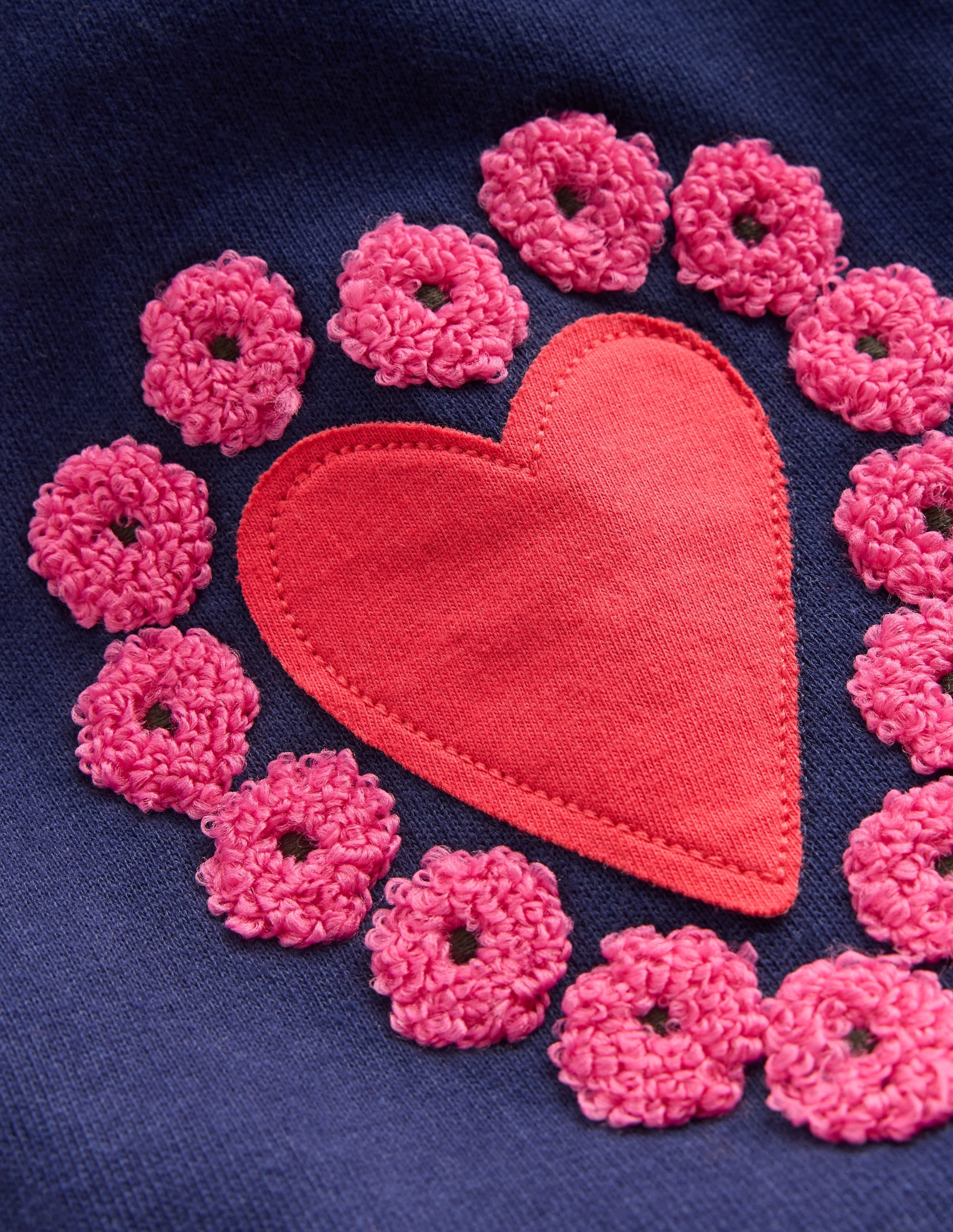 Bobbie Appliqué Joggers-College Navy Hearts