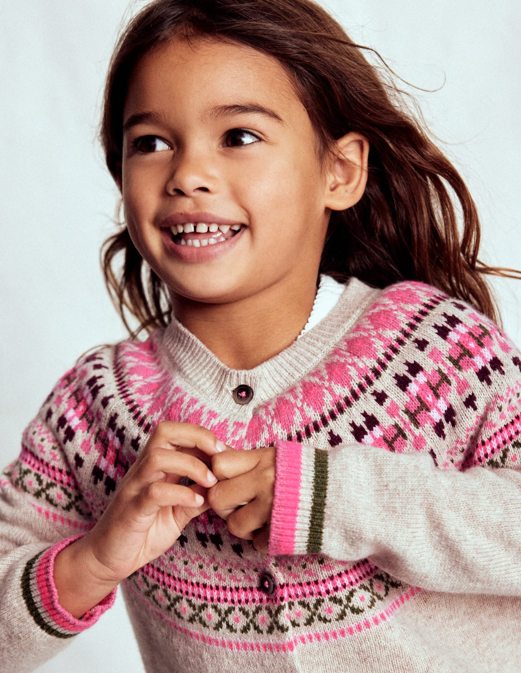 Edie Fair Isle Cardigan-Oatmeal Heritage Fair Isle