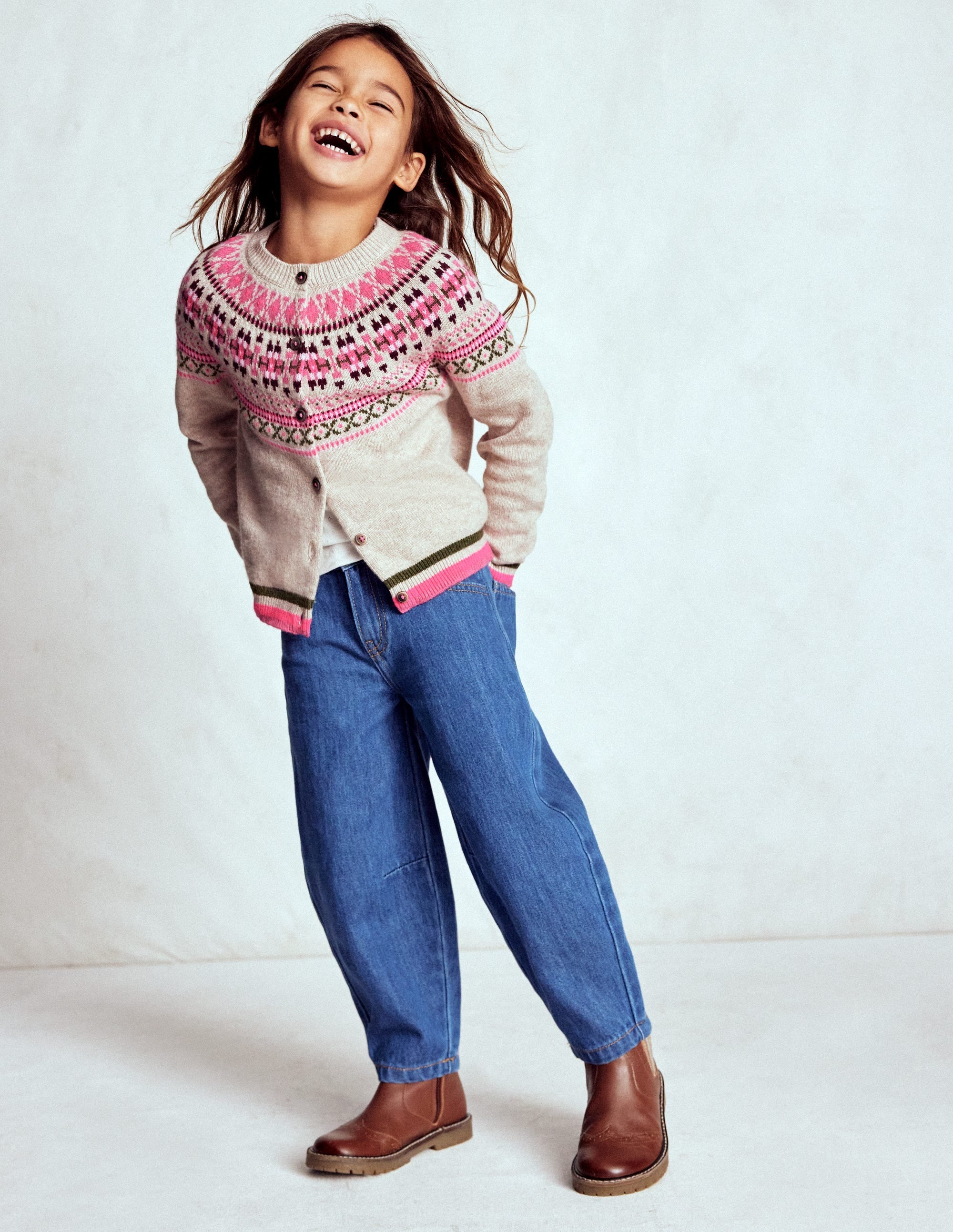 Edie Fair Isle Cardigan-Oatmeal Heritage Fair Isle