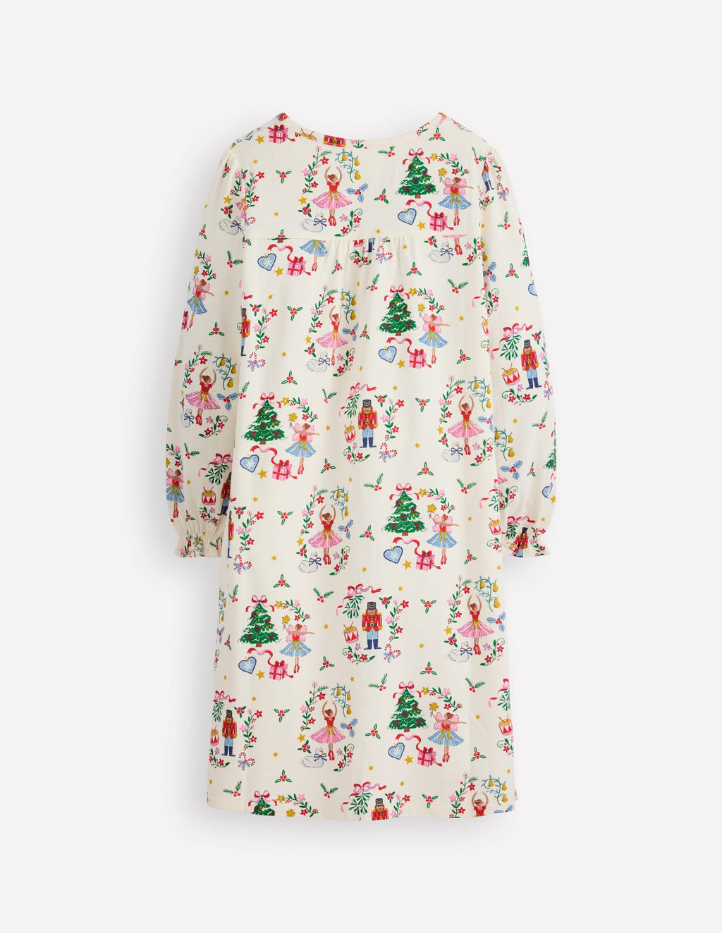 Printed Long Sleeve Nightie-Soft Ivory Nutcracker