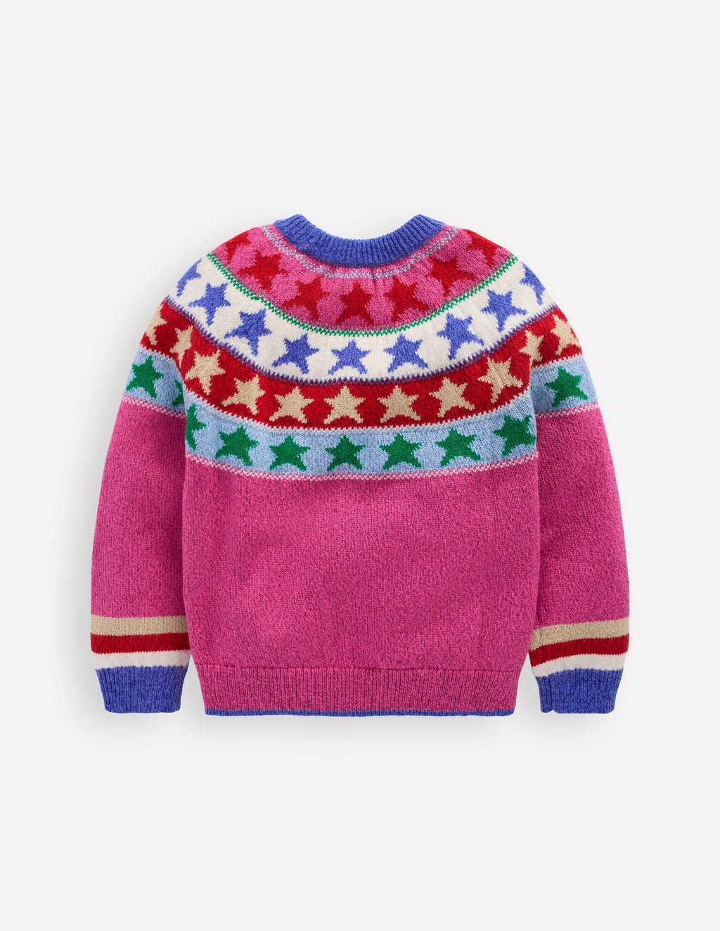 Eleanor Fair Isle Sweater-Hot Pink Sparkle Stars