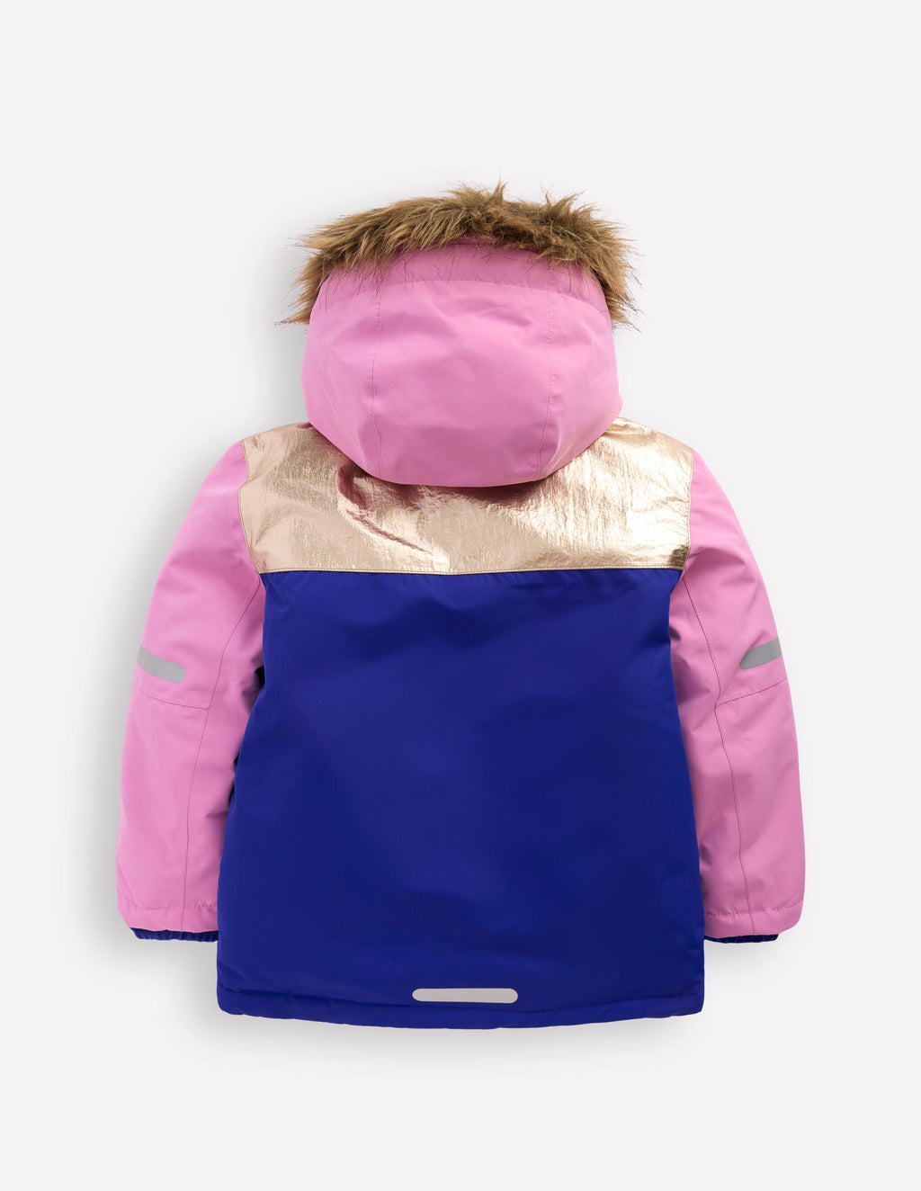 All-Weather Waterproof Coat-Pink Metallic Colourblock