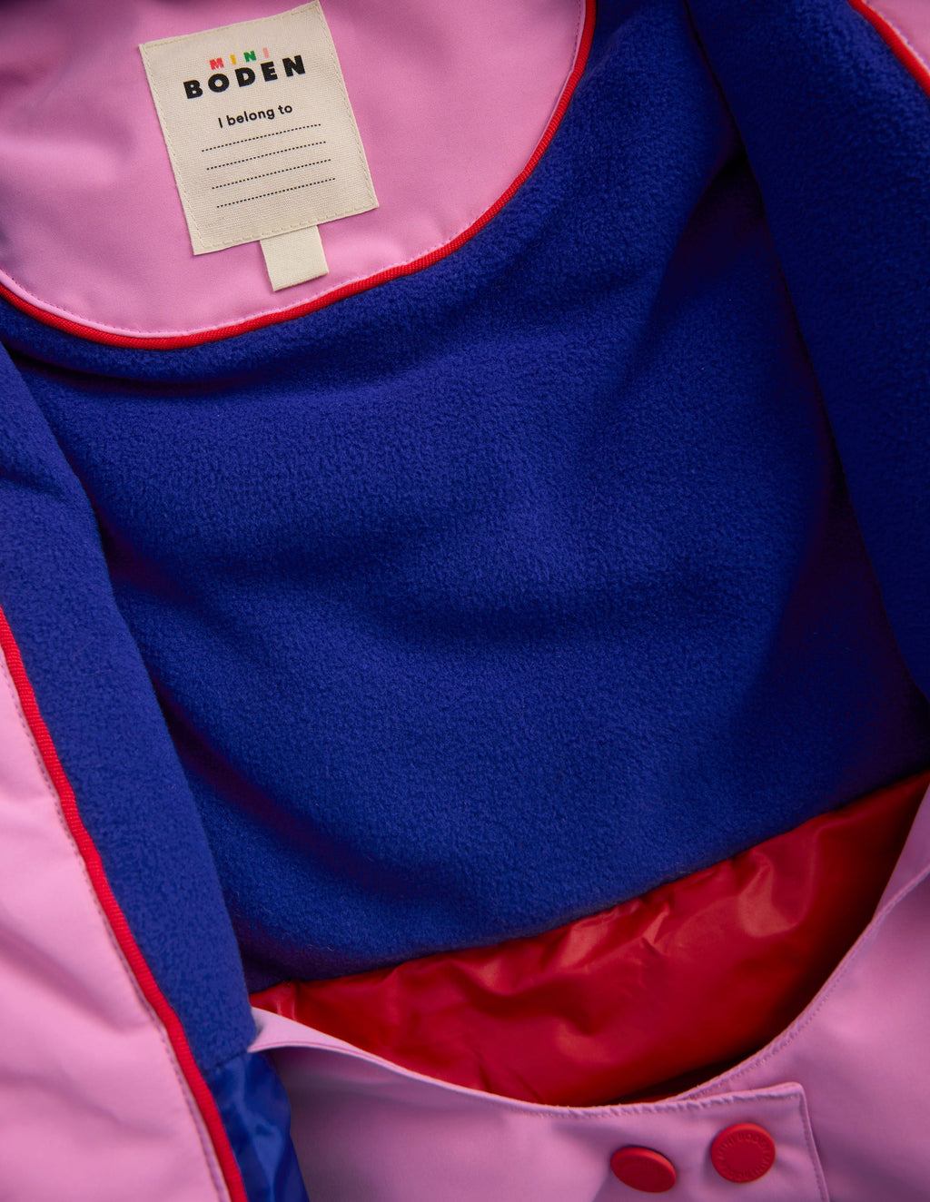 All-Weather Waterproof Coat-Pink Metallic Colourblock