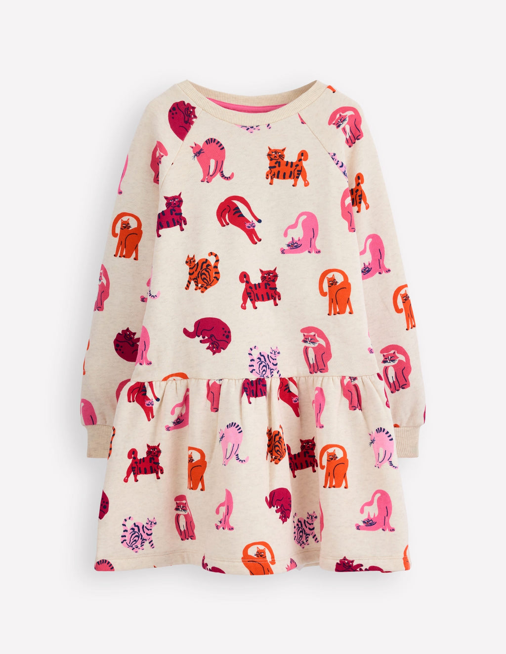 Cosy Sweatshirt Dress-Multi Cats
