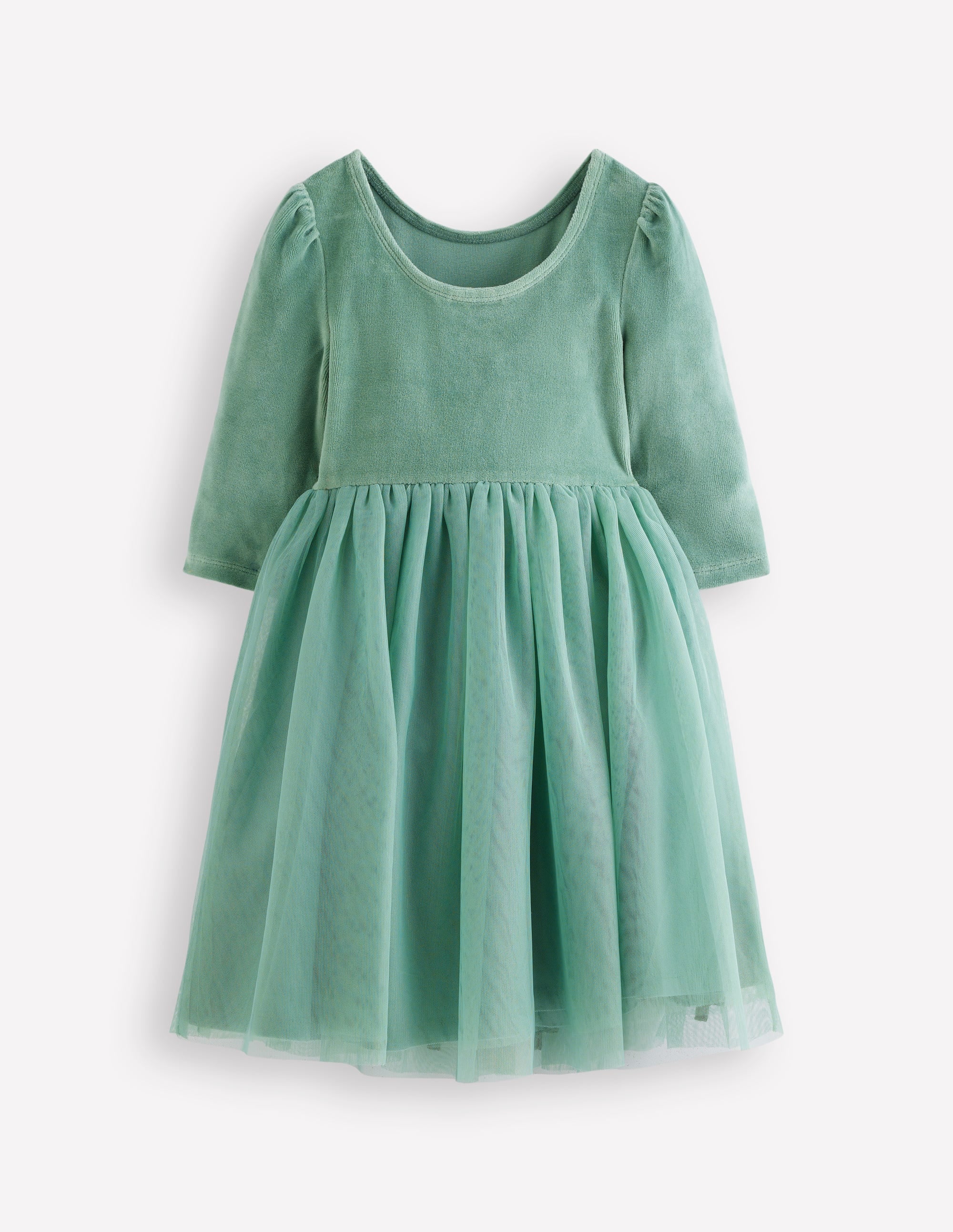 Velour Tulle Appliqué Dress-Robin Motif