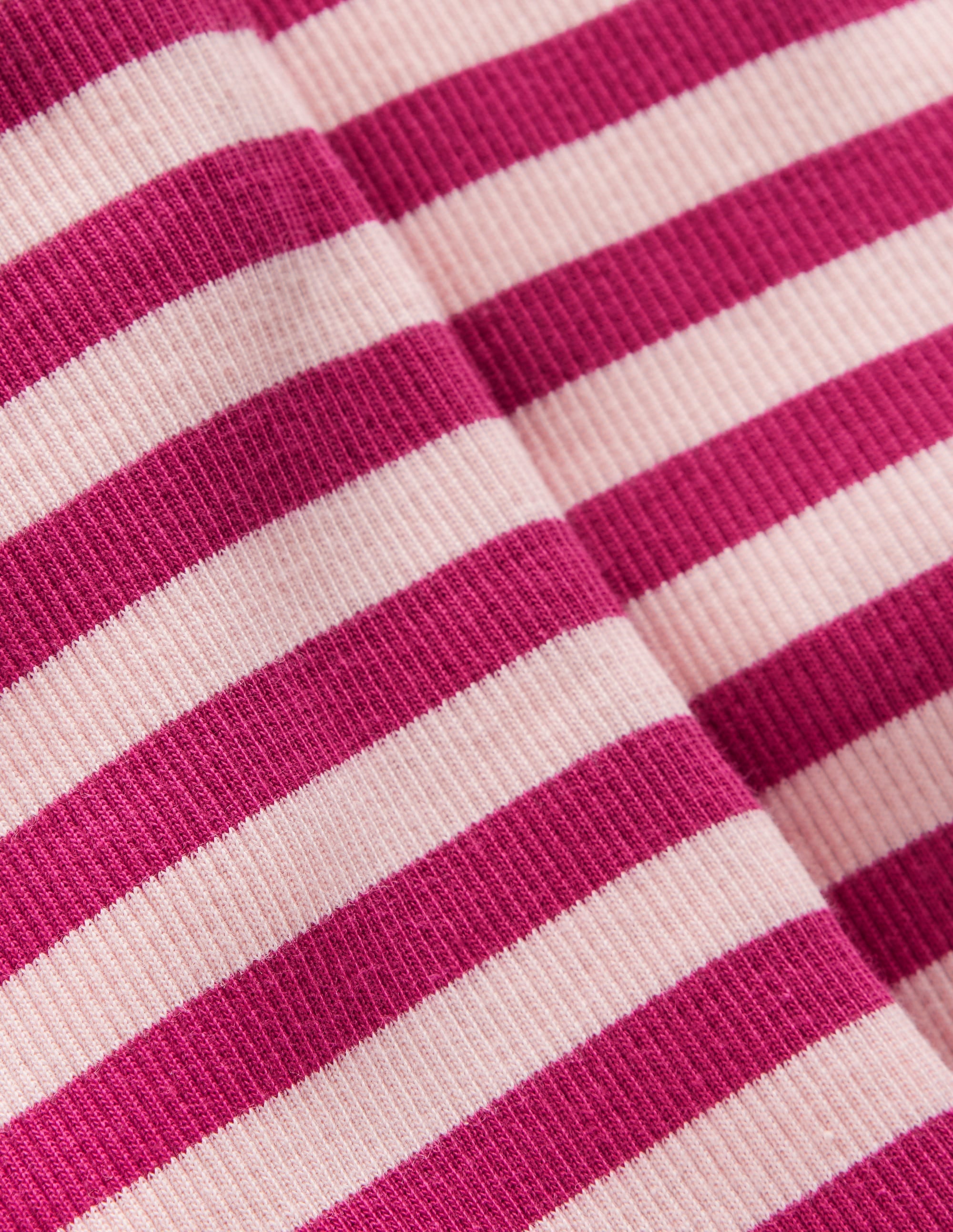 Ribbed Flare Leggings-Cherry Jam/Chalk Pink Stripe
