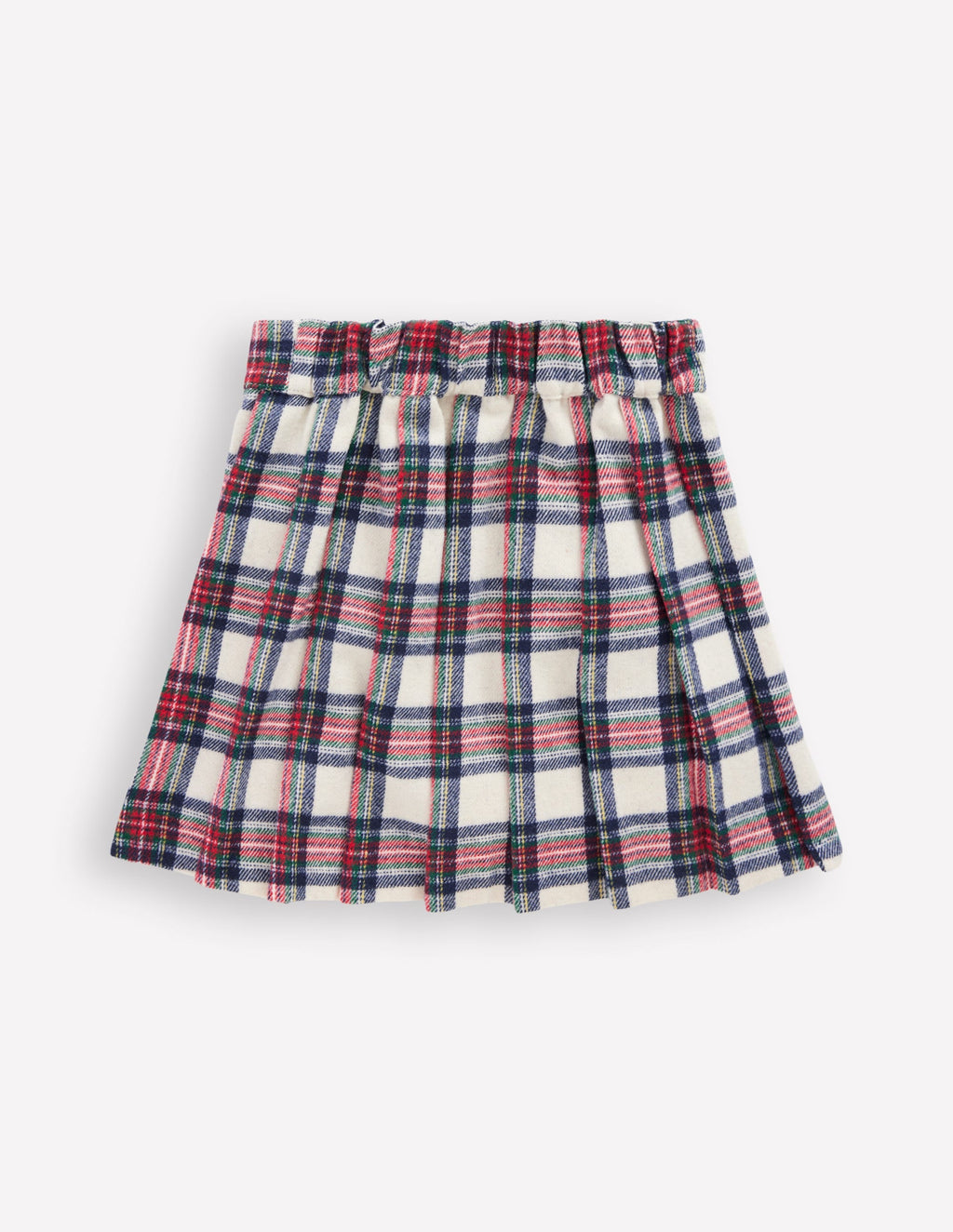 Fully Lined Button Kilt-Red and Soft Ivory Tartan
