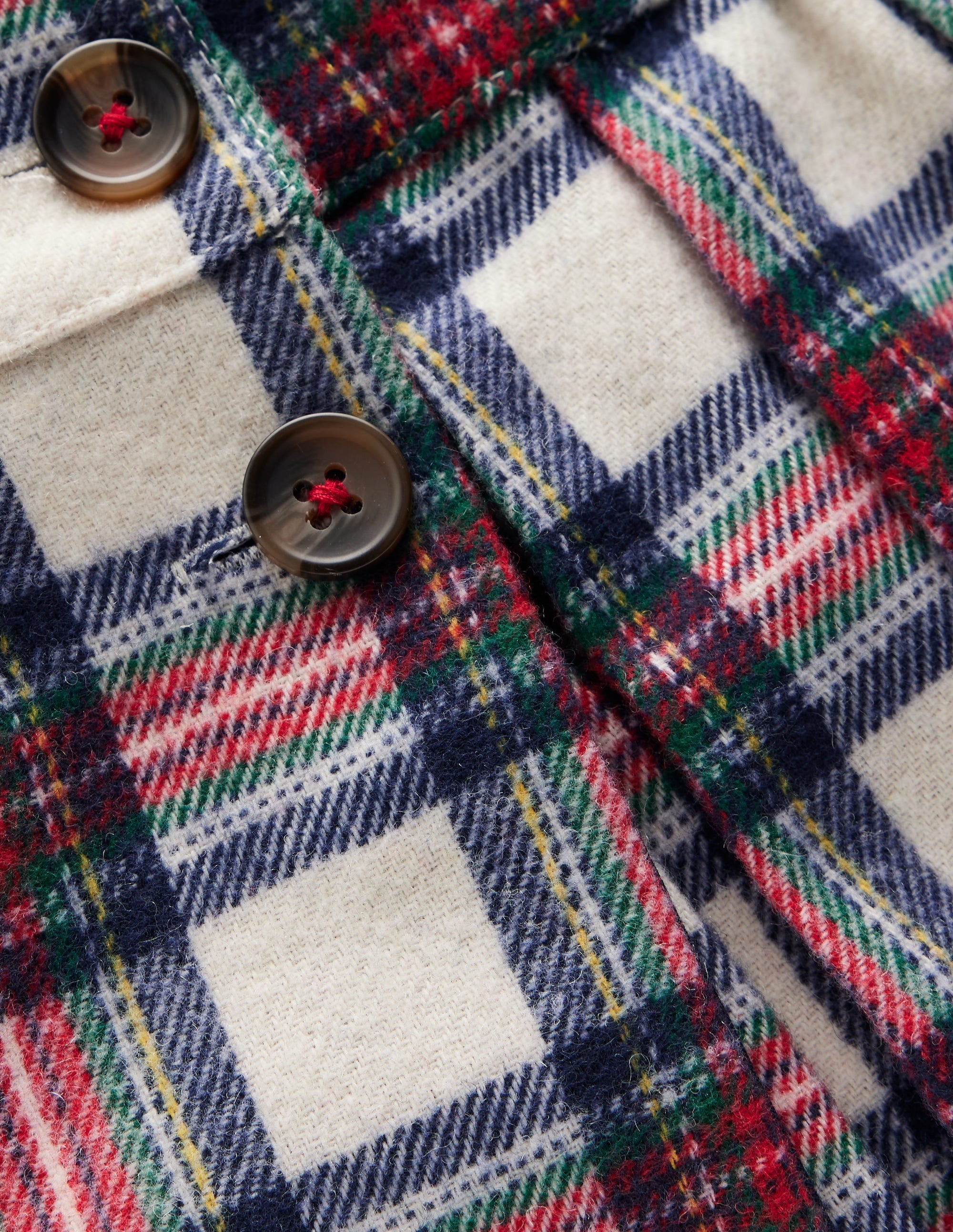 Fully Lined Button Kilt-Red and Soft Ivory Tartan