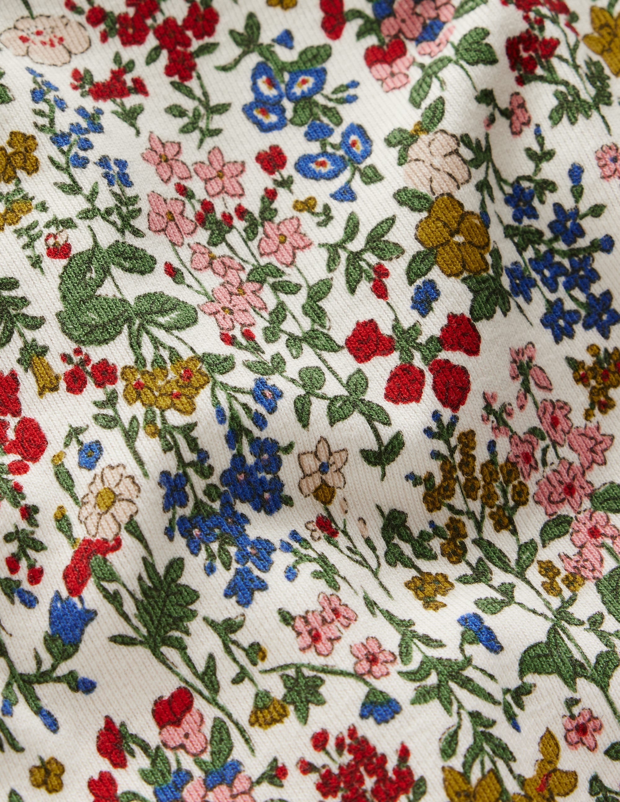 Snug Long John Pajamas-Soft Ivory Floral