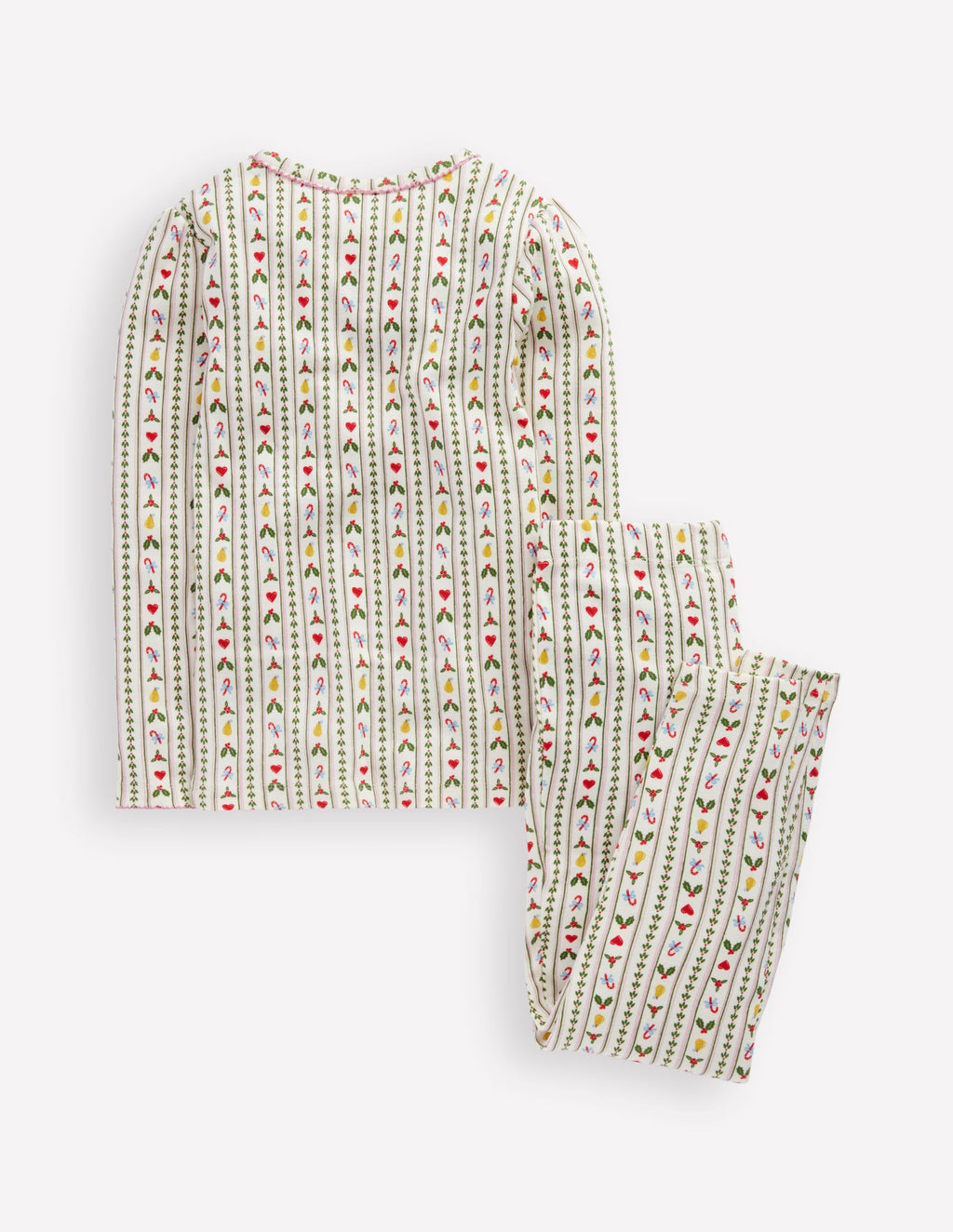 Snug Henley Pajamas-Soft Ivory Nutcracker Stripe