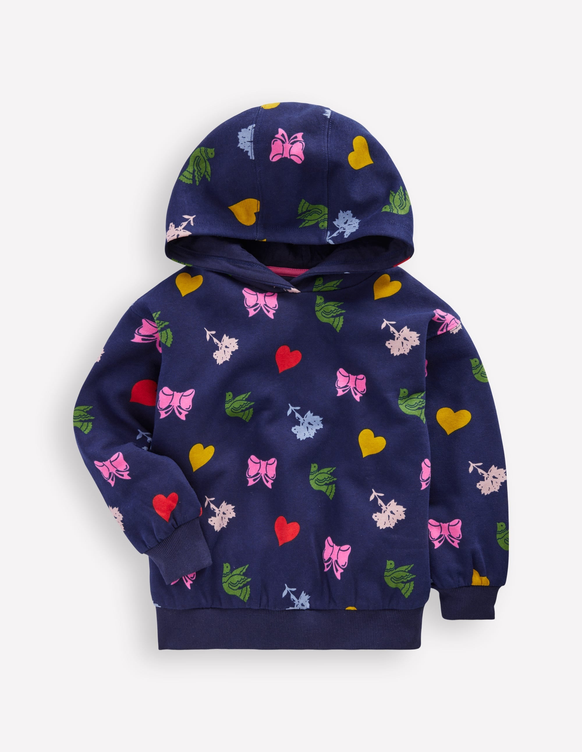 Printed Hoodie-College Navy Festive Fun