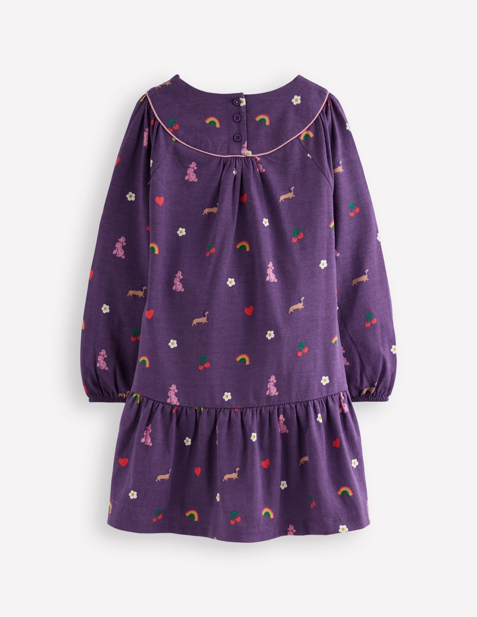 Curved Yoke Jersey Dress-Mystic Purple Parisian