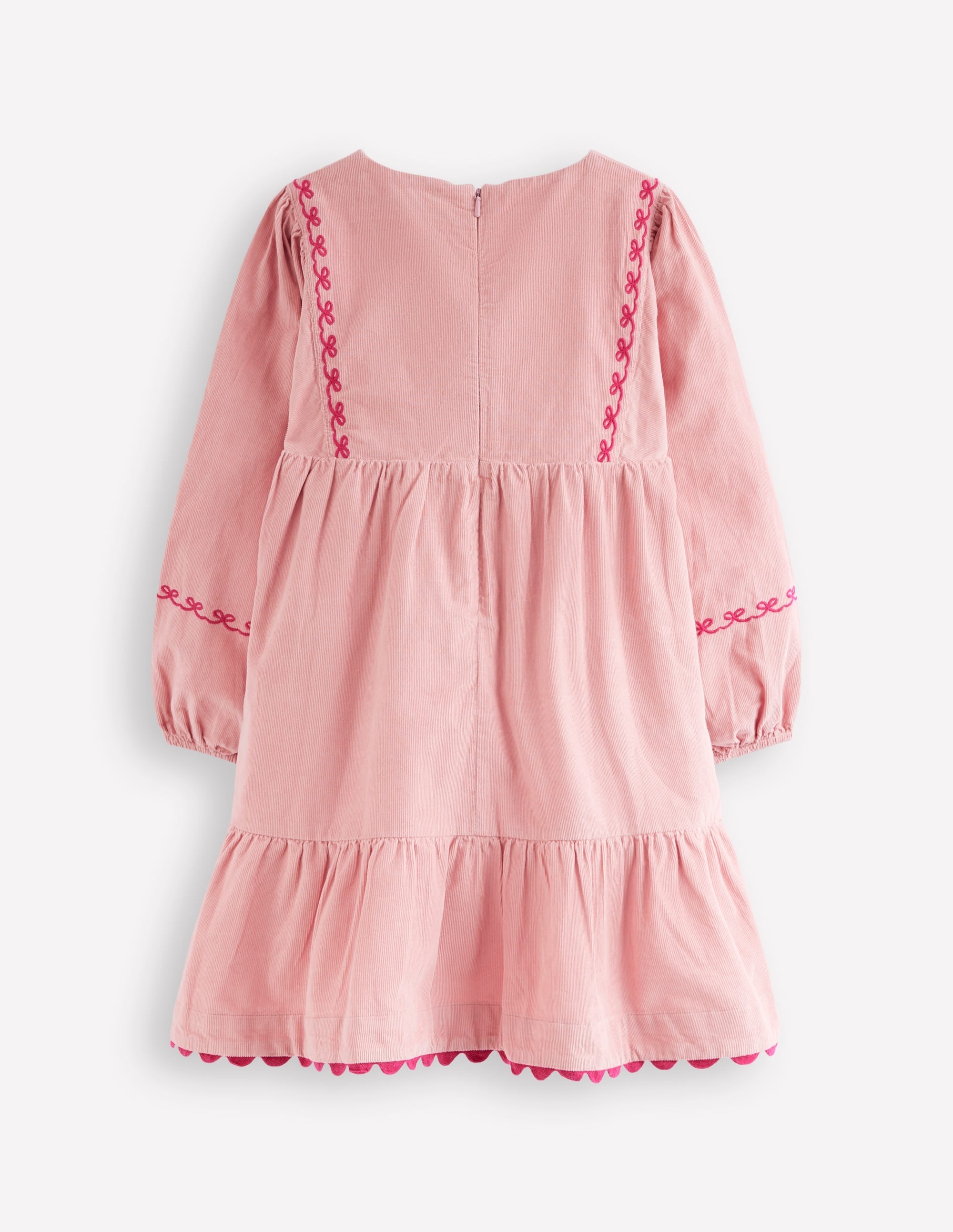 Clover Blouson Cord Dress-Vintage Pink