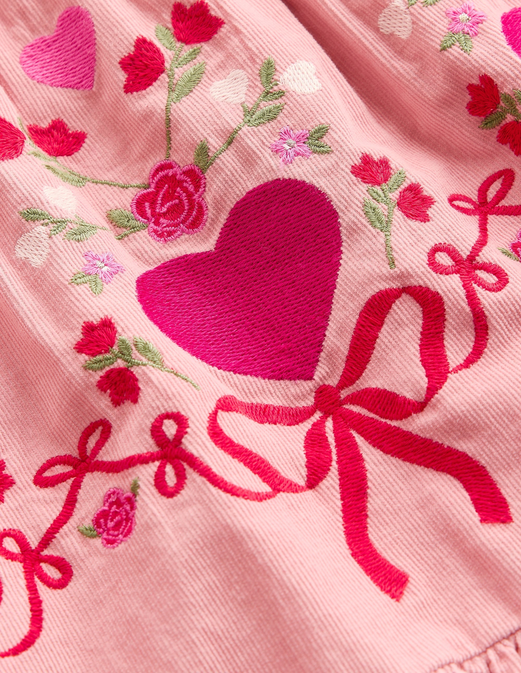 Clover Blouson Cord Dress-Vintage Pink