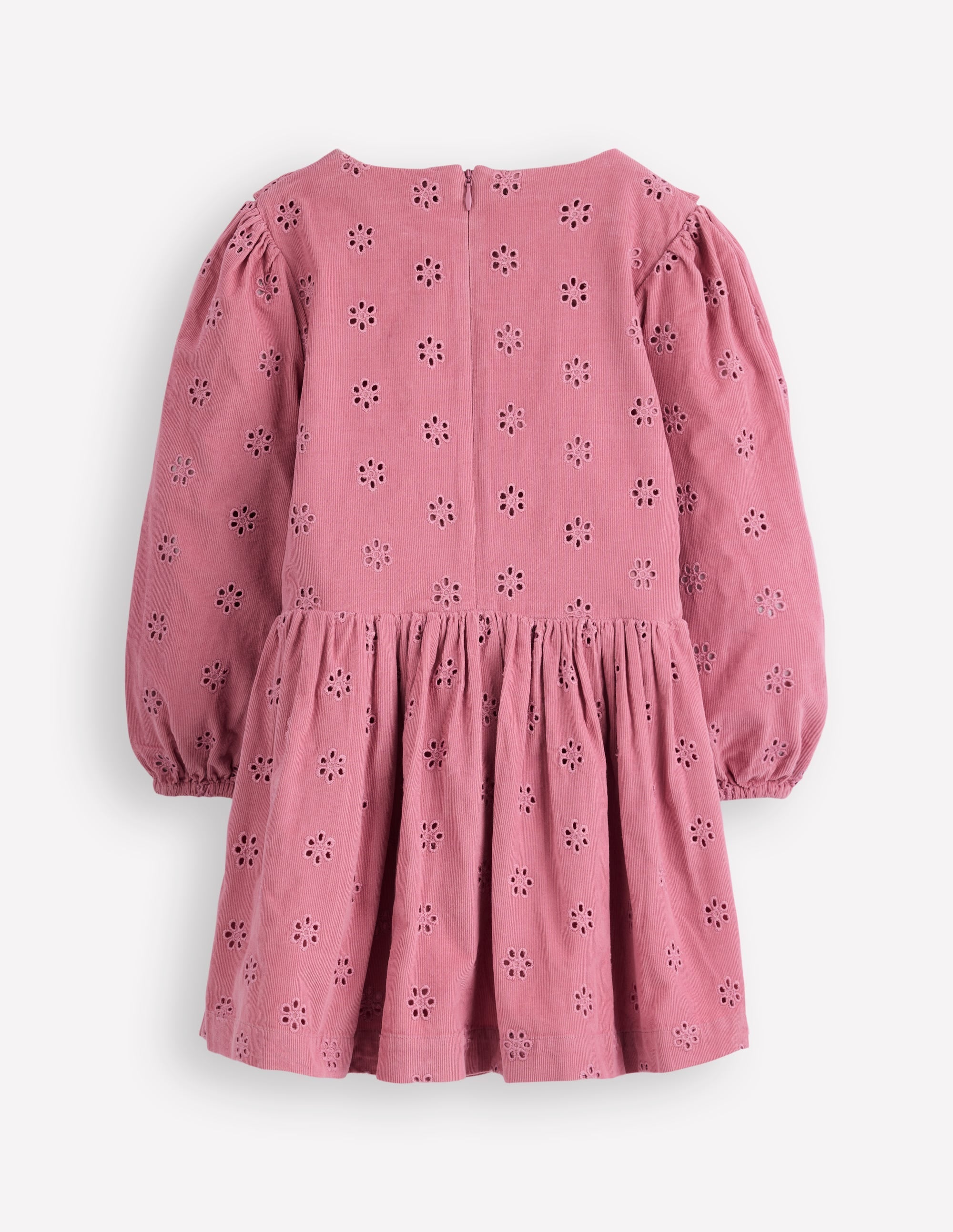 Cord Broderie Dress-Pink Haze