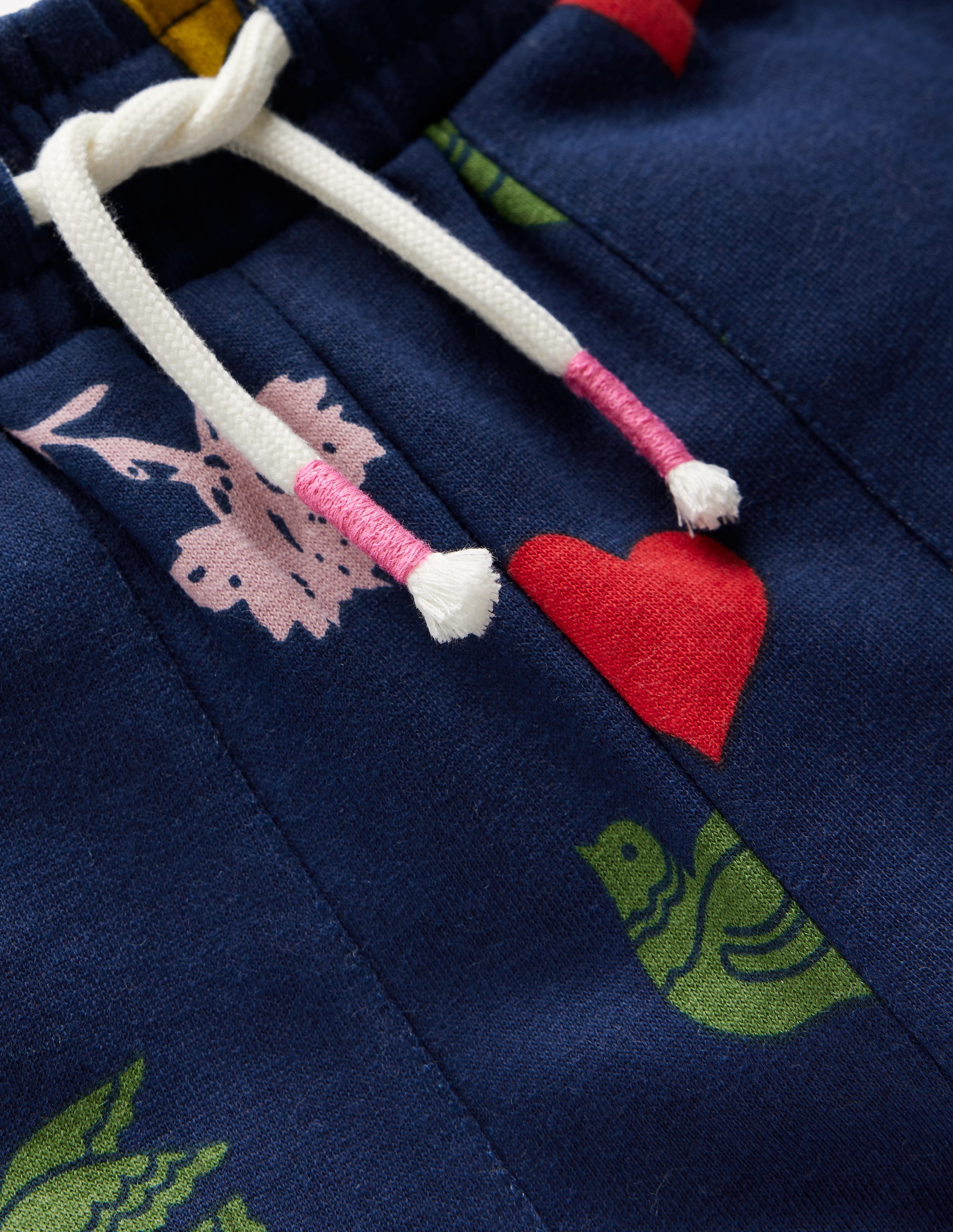 Wide Leg Printed Jogger-College Navy Festive Fun