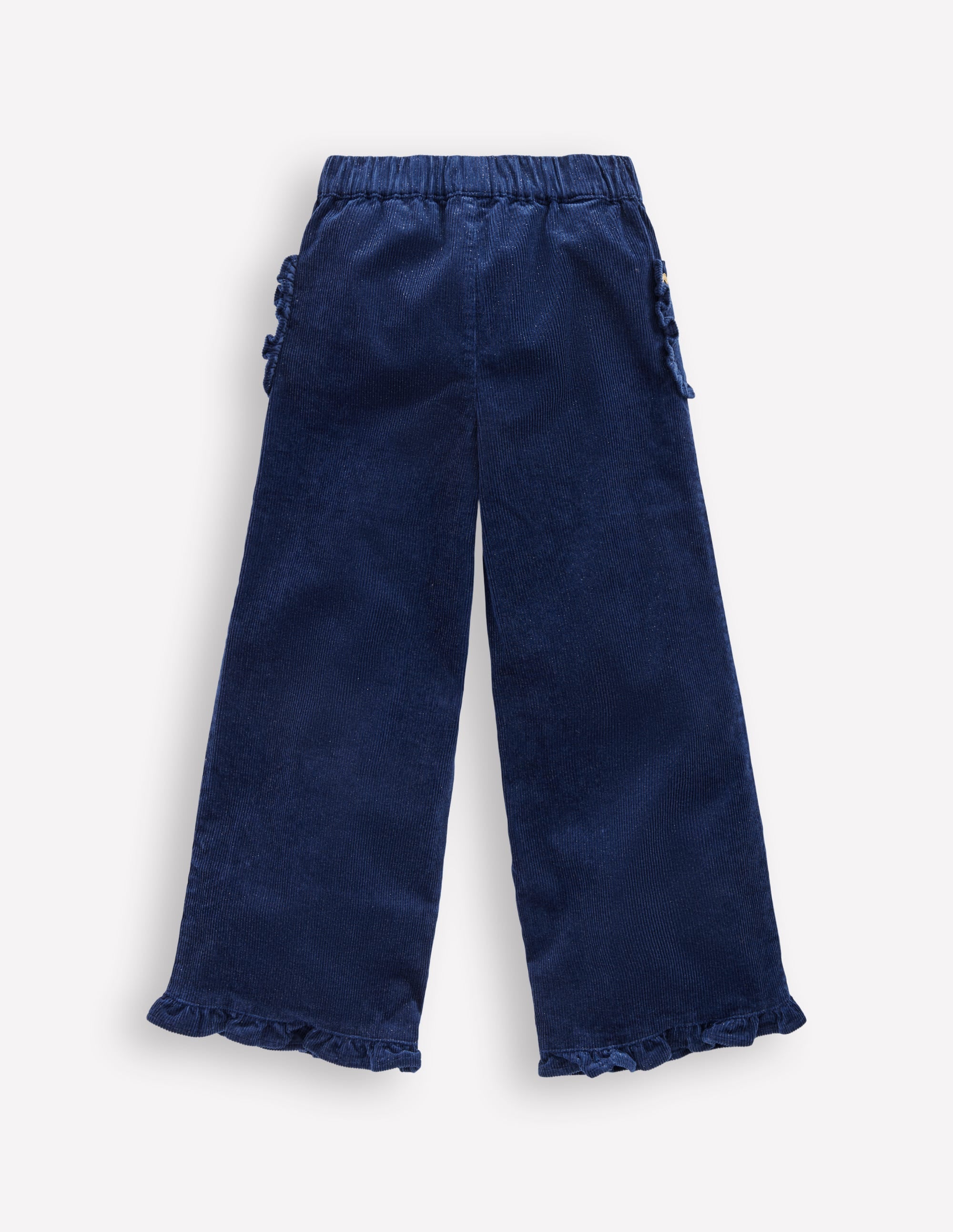 Cord Frill Pull On Pants-Navy Sparkle