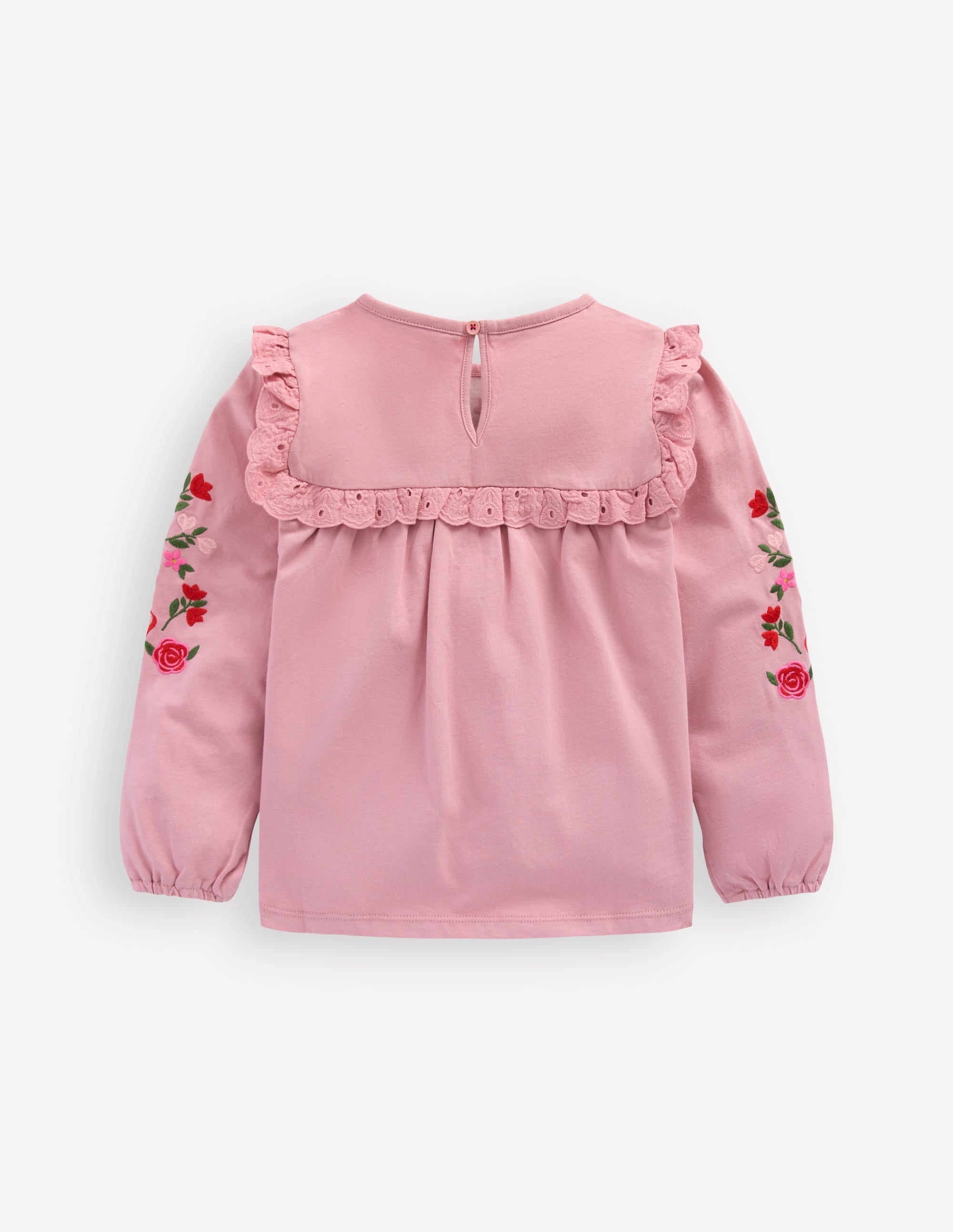Pretty Embroidered Top-Vintage Pink Embroidery