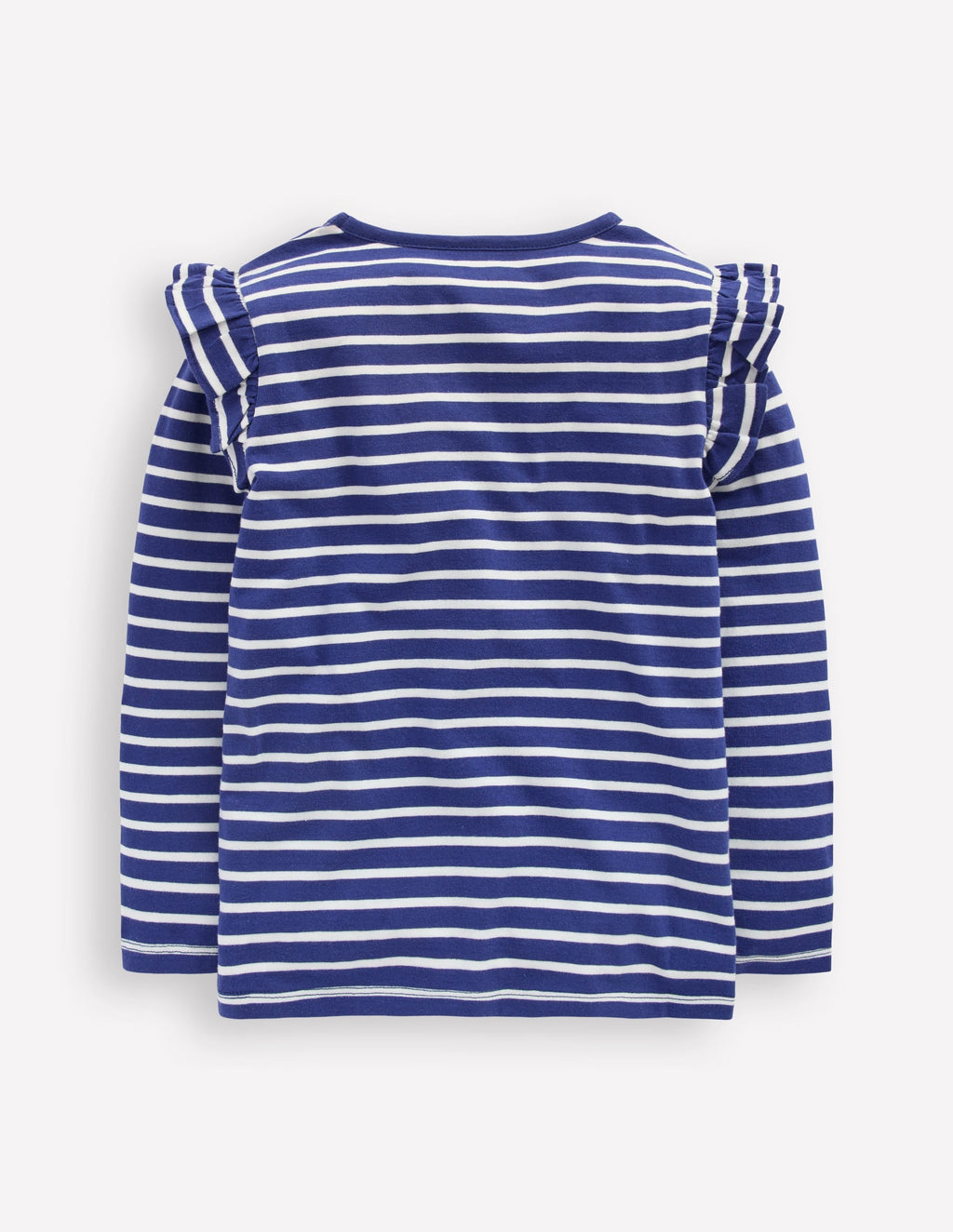 Frill Sleeve Appliqué T-shirt-Starboard Blue Cherry Hearts