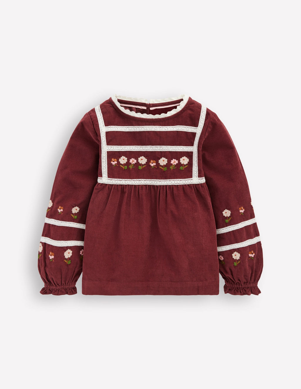 Embroidered Lace Top-Chestnut Embroidery