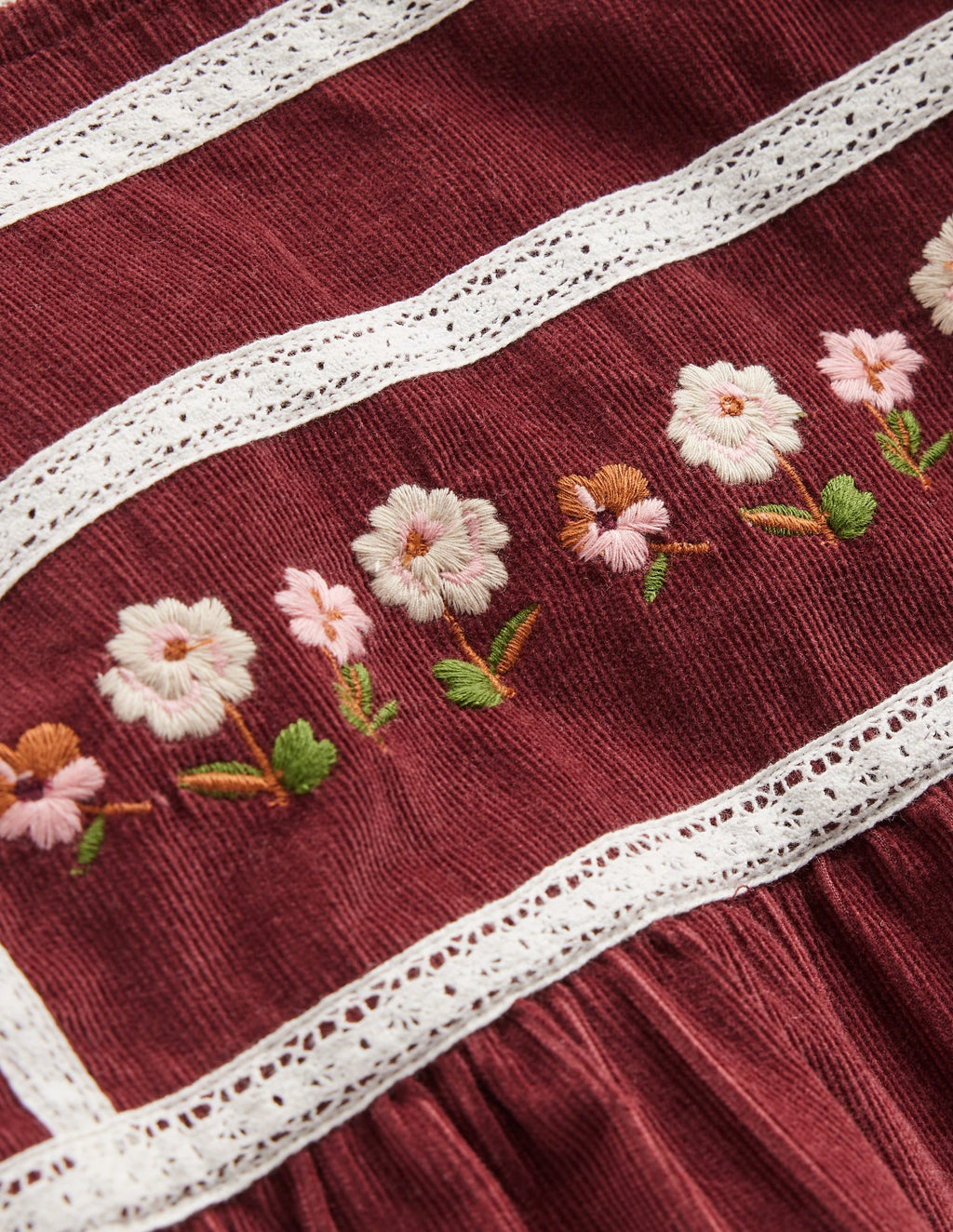 Embroidered Lace Top-Chestnut Embroidery