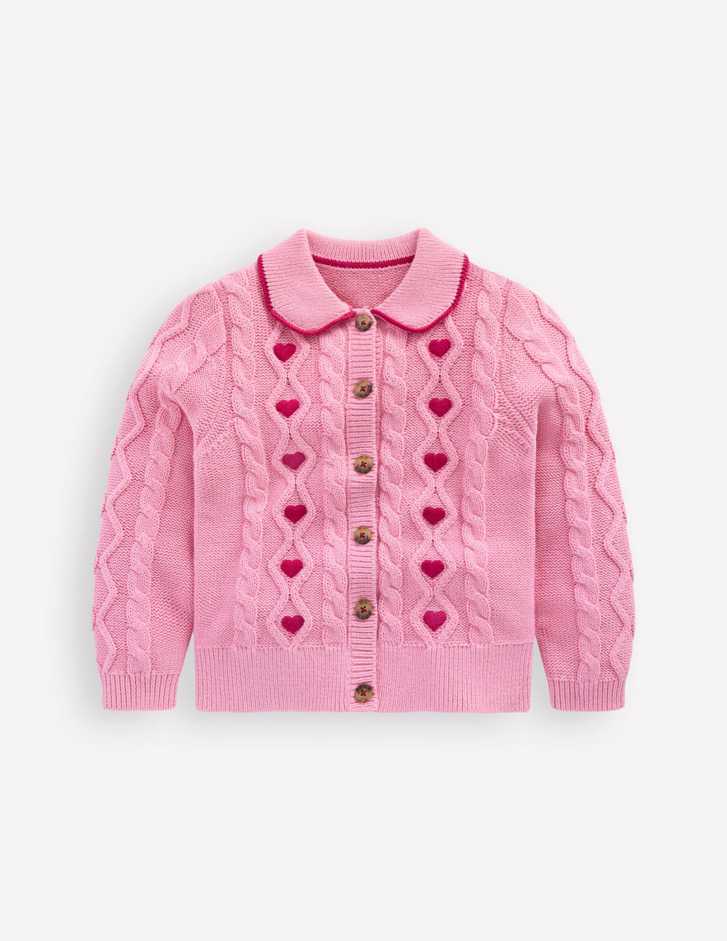 Cable Knitted Jacket-Formica Pink