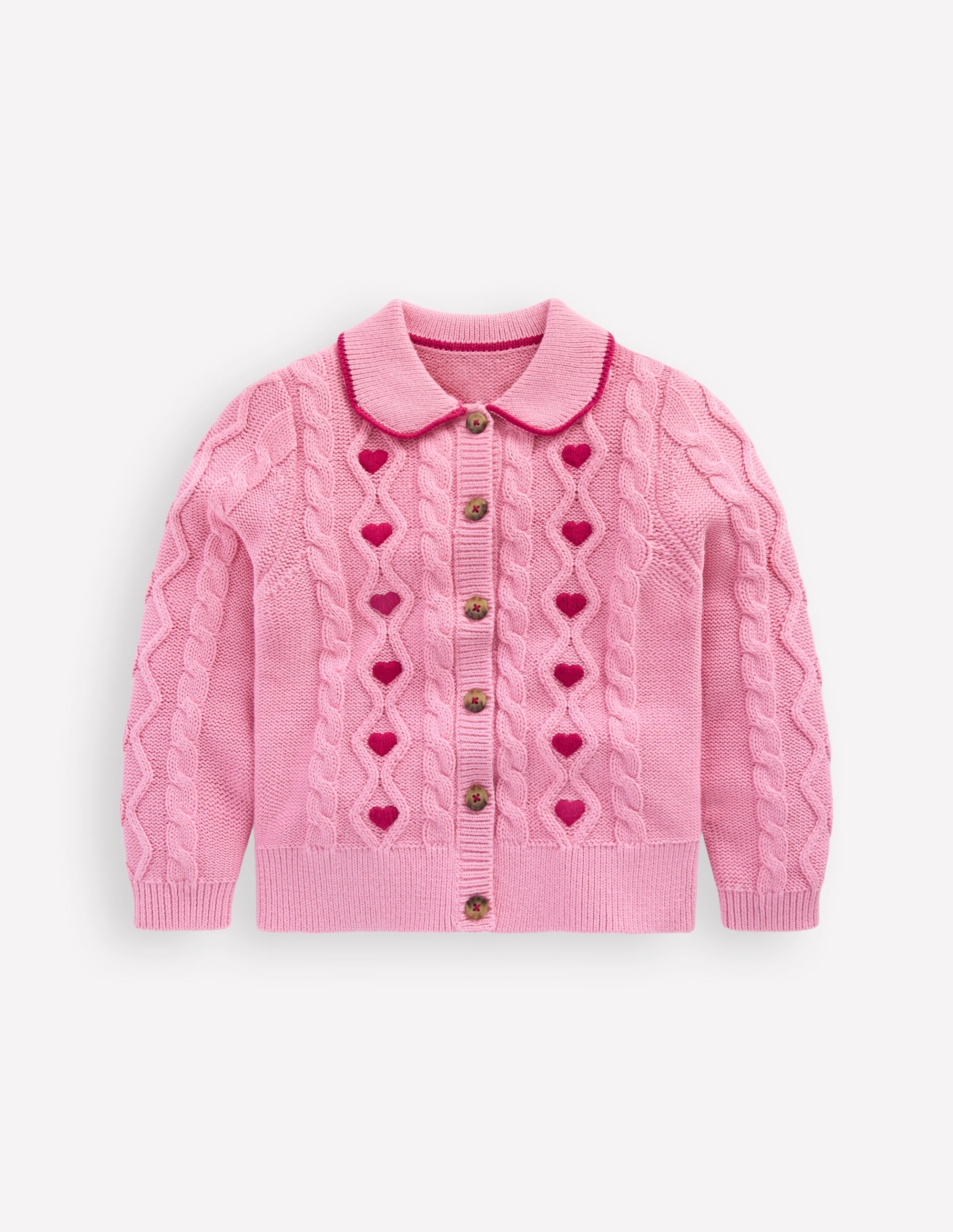 Cable Knitted Jacket-Formica Pink