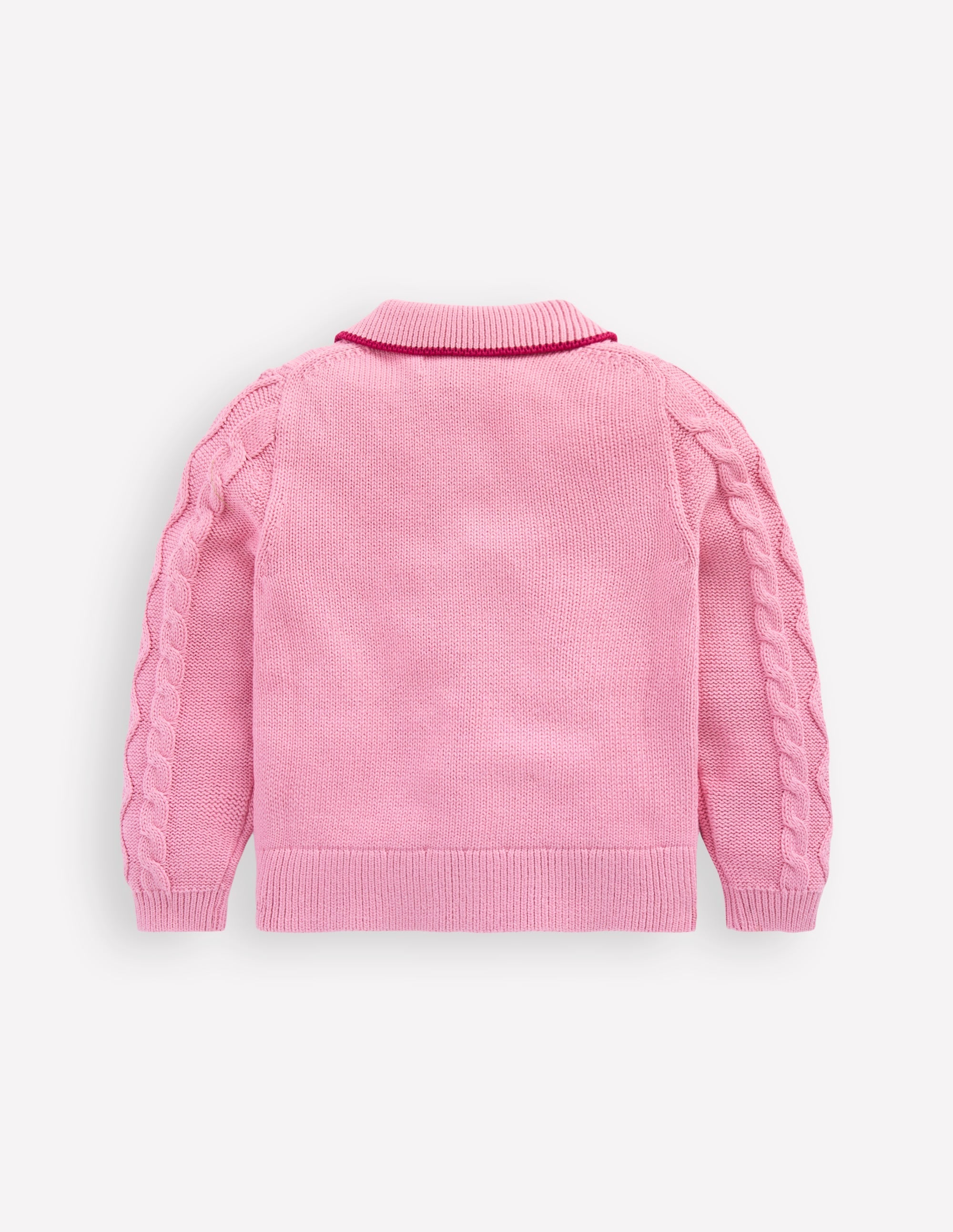 Cable Knitted Jacket-Formica Pink