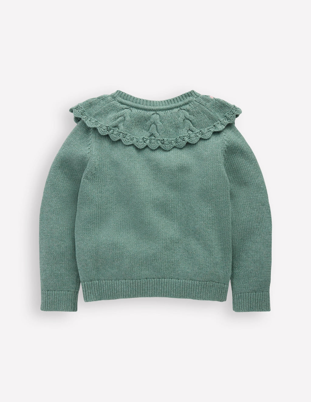 Embroidered Yoke Cardigan-Csarite Green