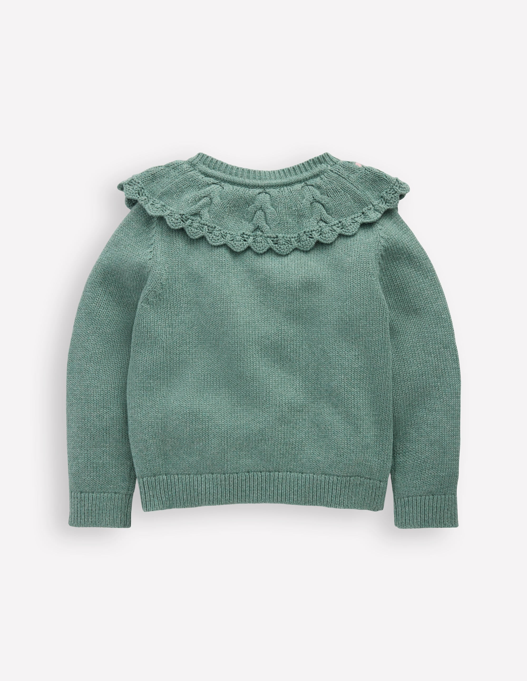 Embroidered Yoke Cardigan-Csarite Green