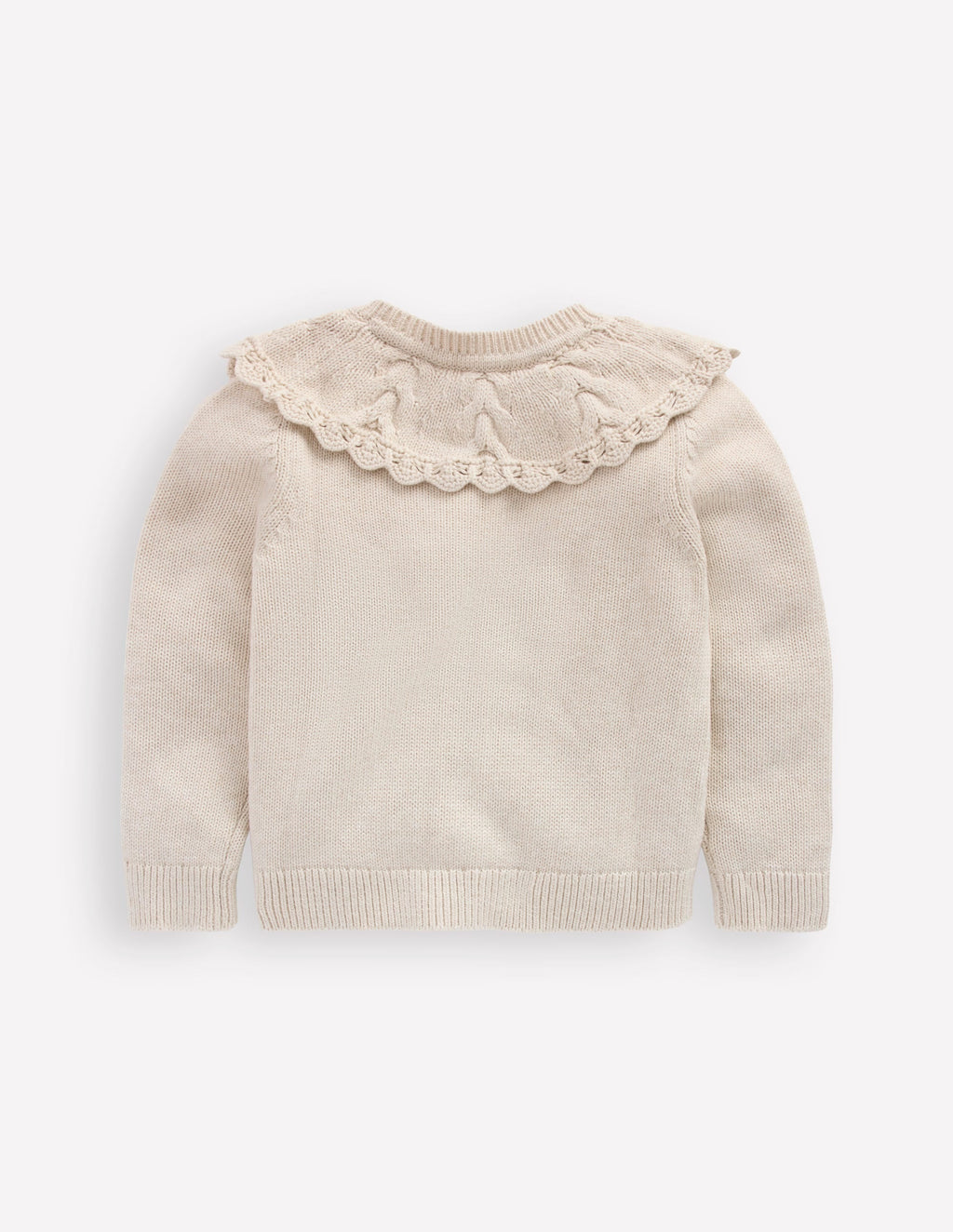 Embroidered Yoke Cardigan-Oatmeal Marl