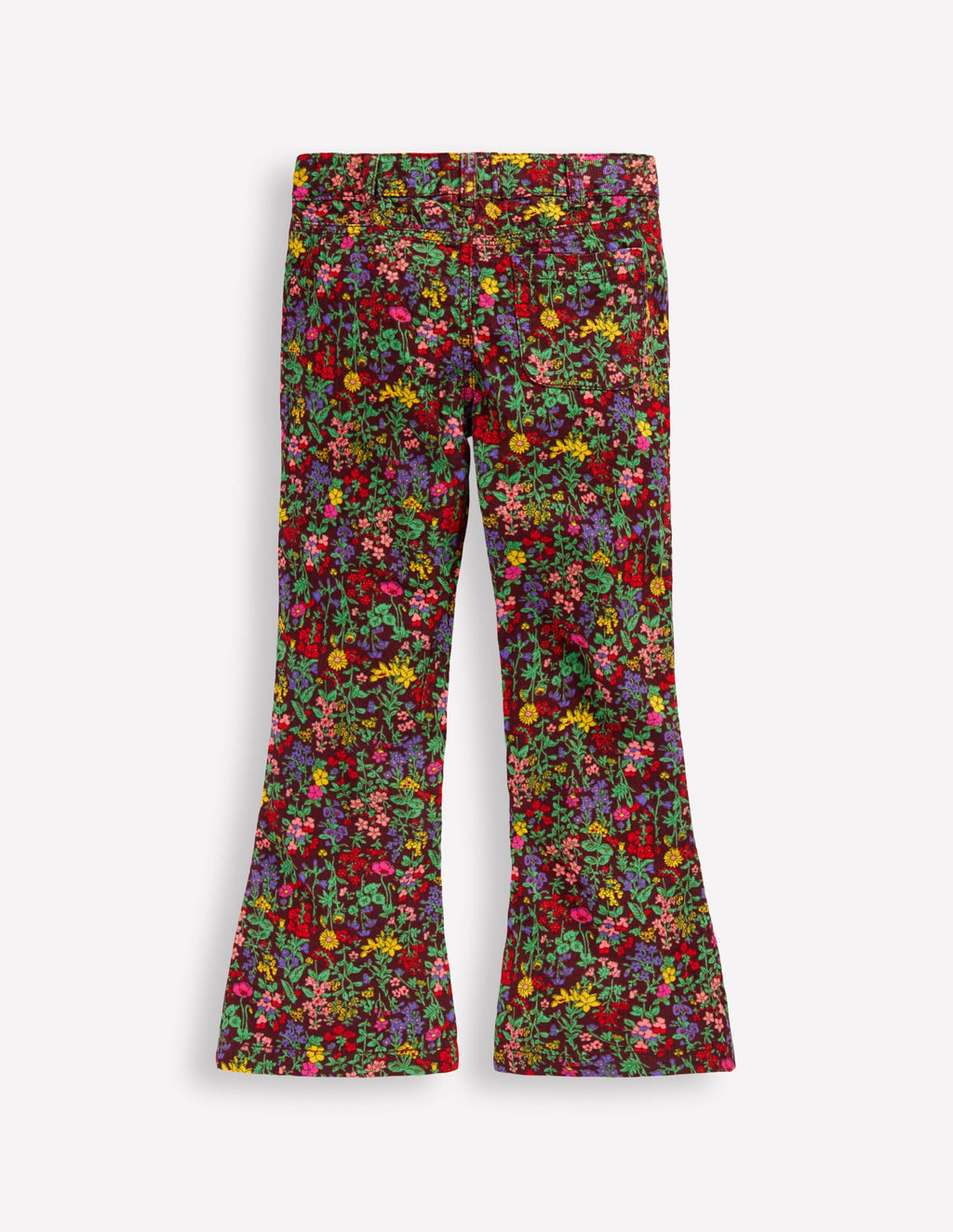 Printed Kick Flare Trousers-Chestnut Flower Meadow