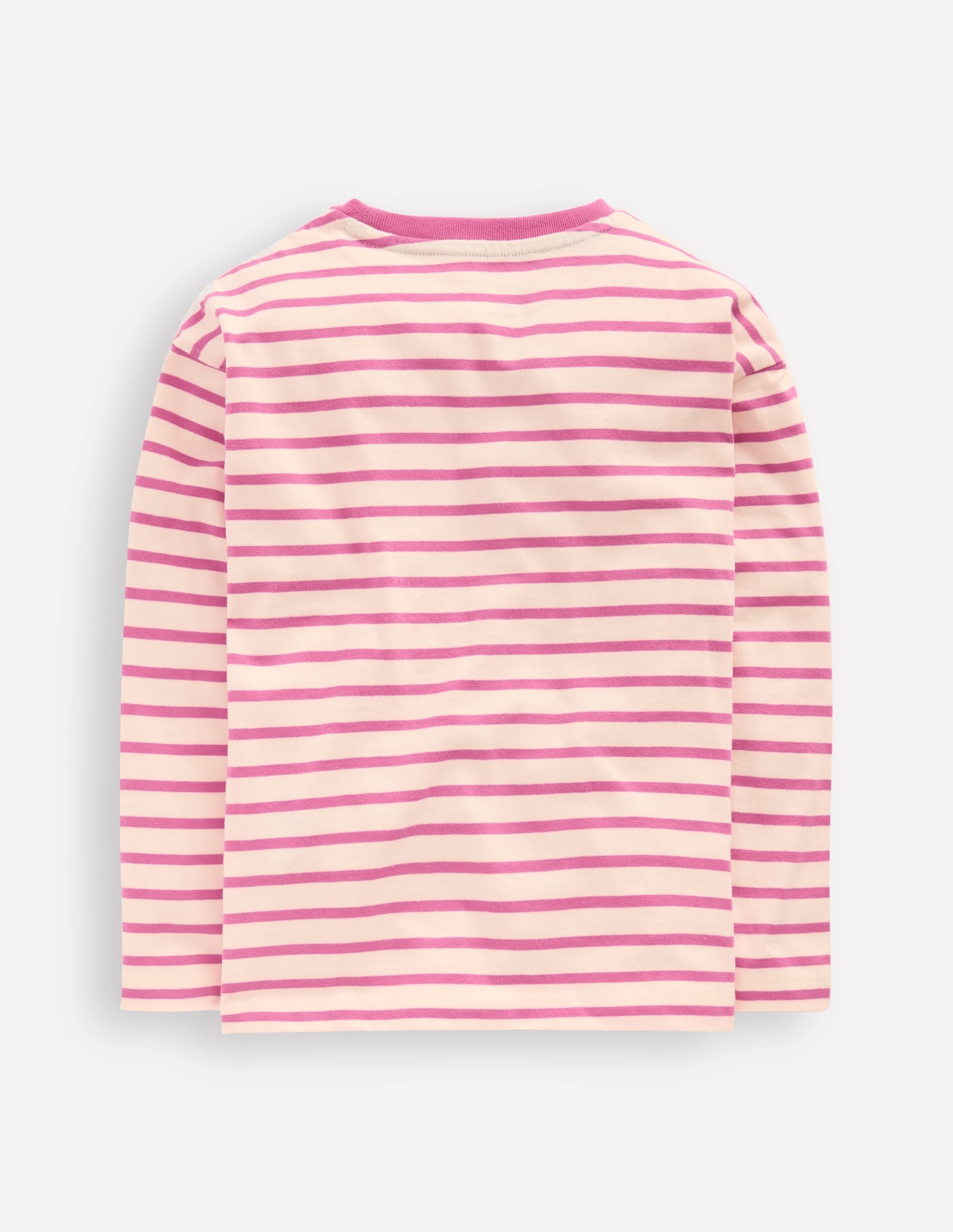 Long Sleeve Relaxed Breton-Pink/Oatmeal Marl